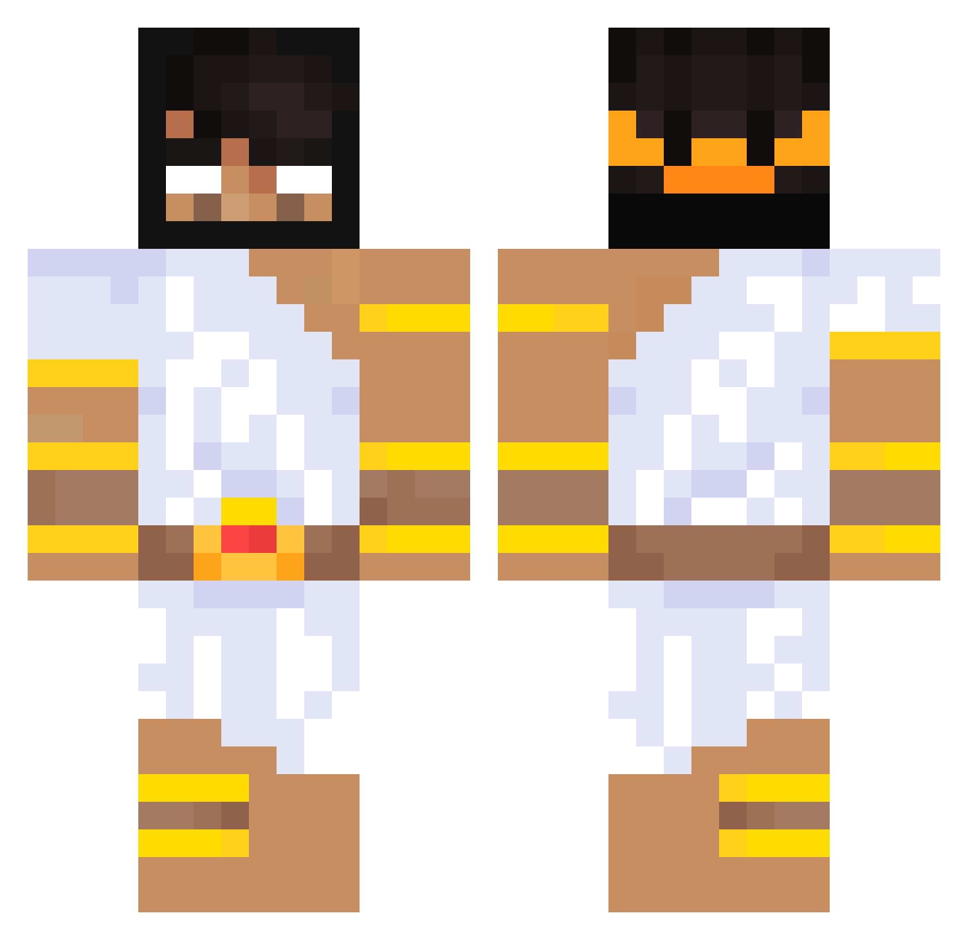 Truthings Minecraft skin, front and back view