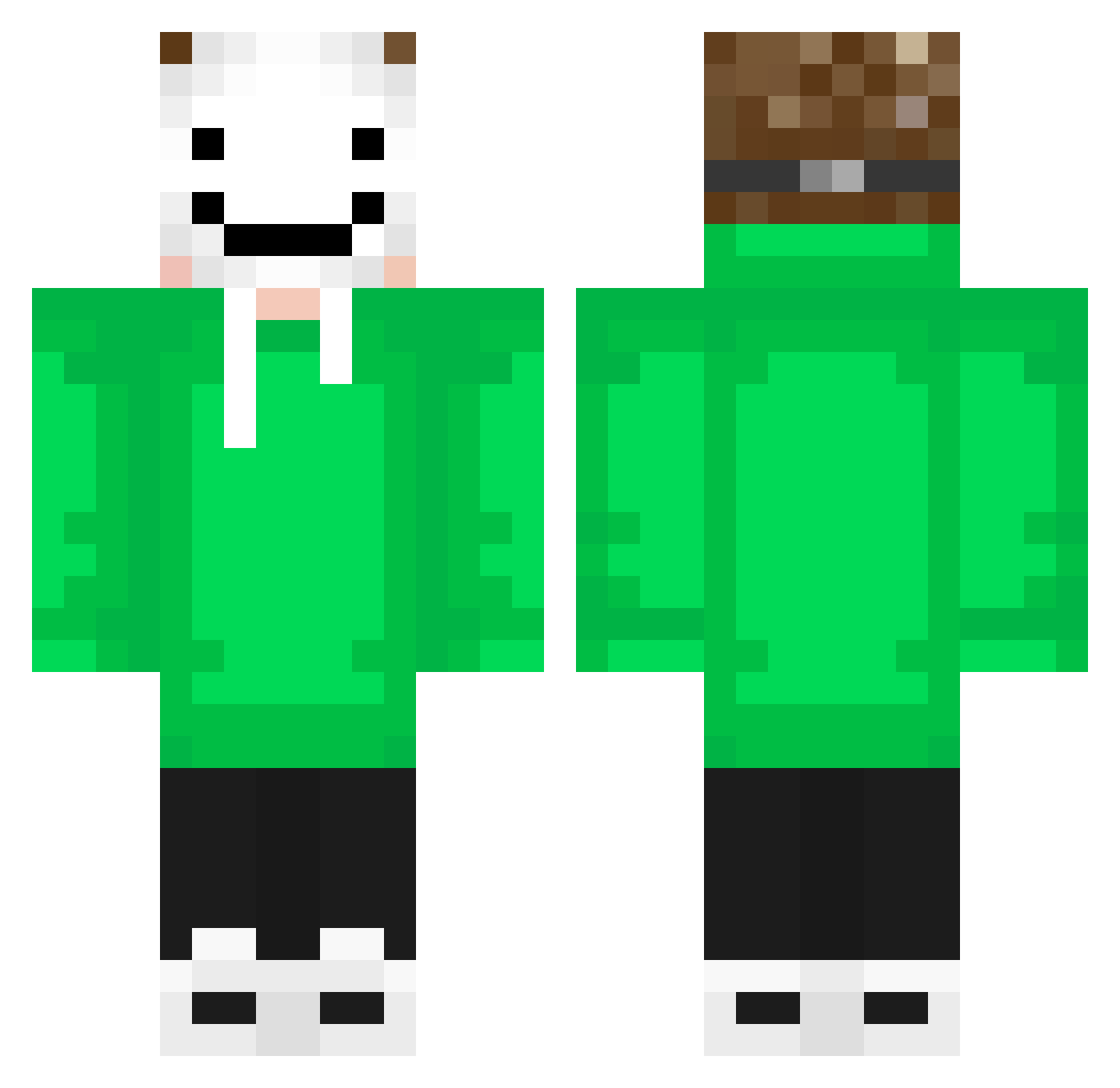 sensiino Minecraft skin, front and back view