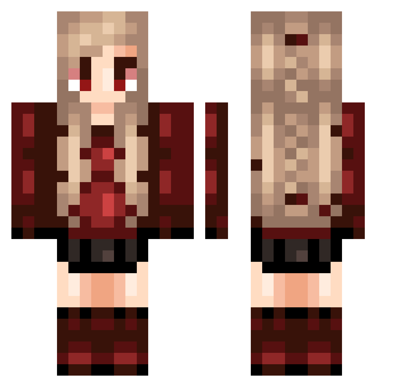 bootjexx Minecraft skin, front and back view