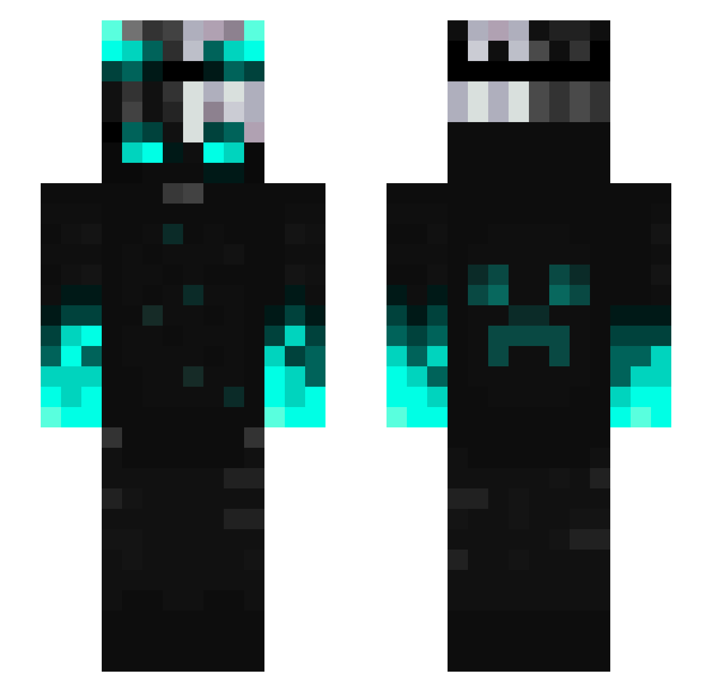 Yericop Minecraft skin, front and back view