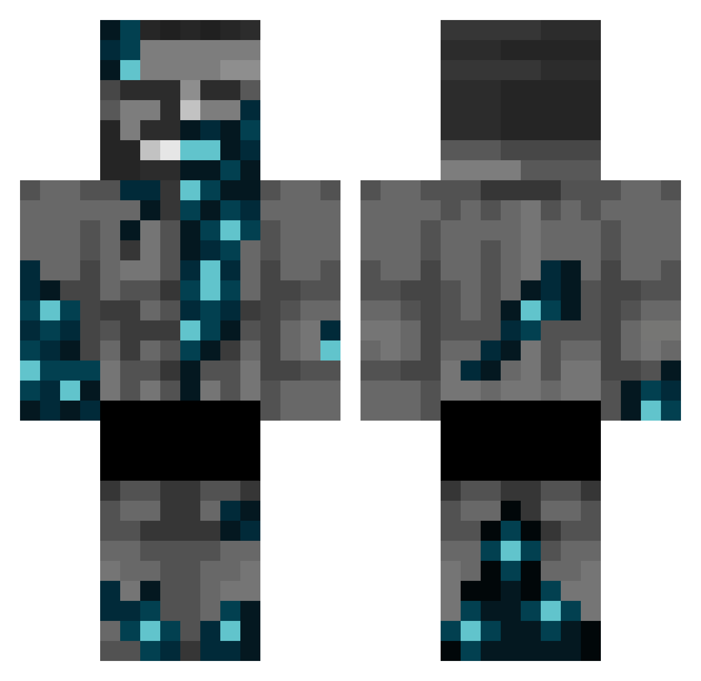 Destroller92 Minecraft skin, front and back view