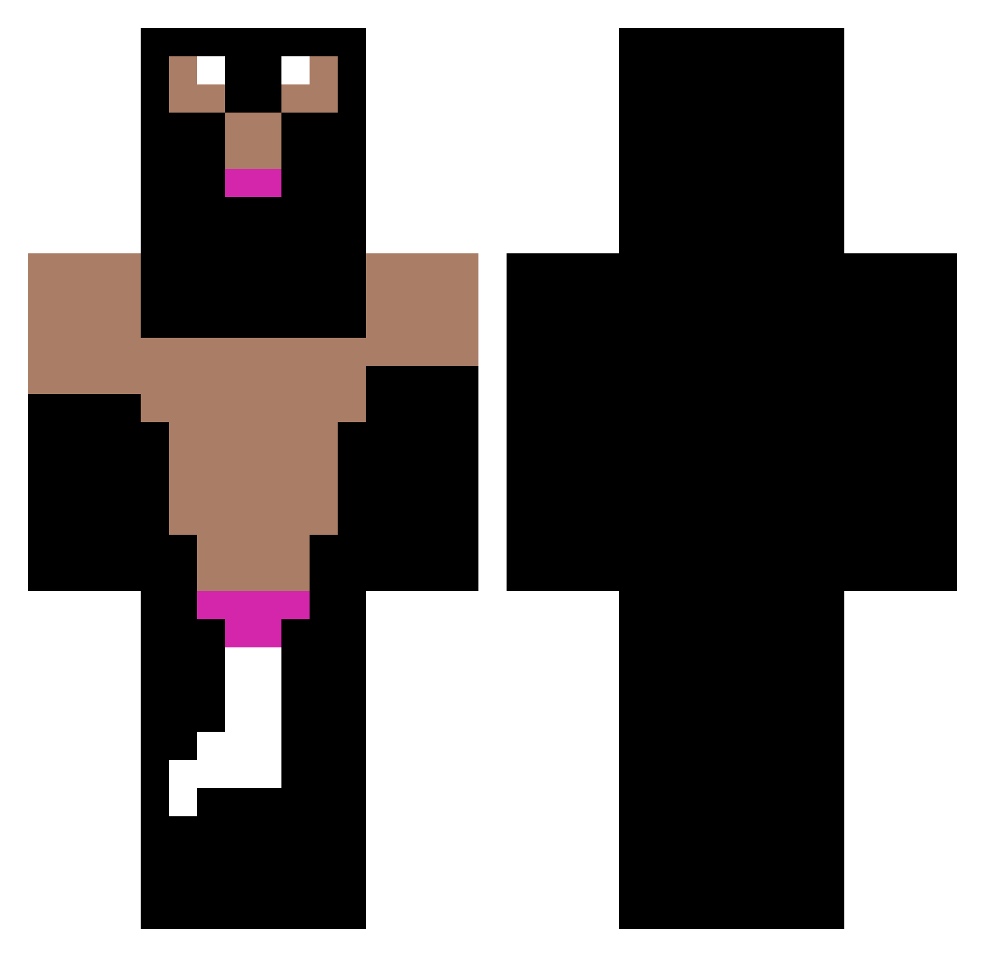 Vauxty Minecraft skin, front and back view