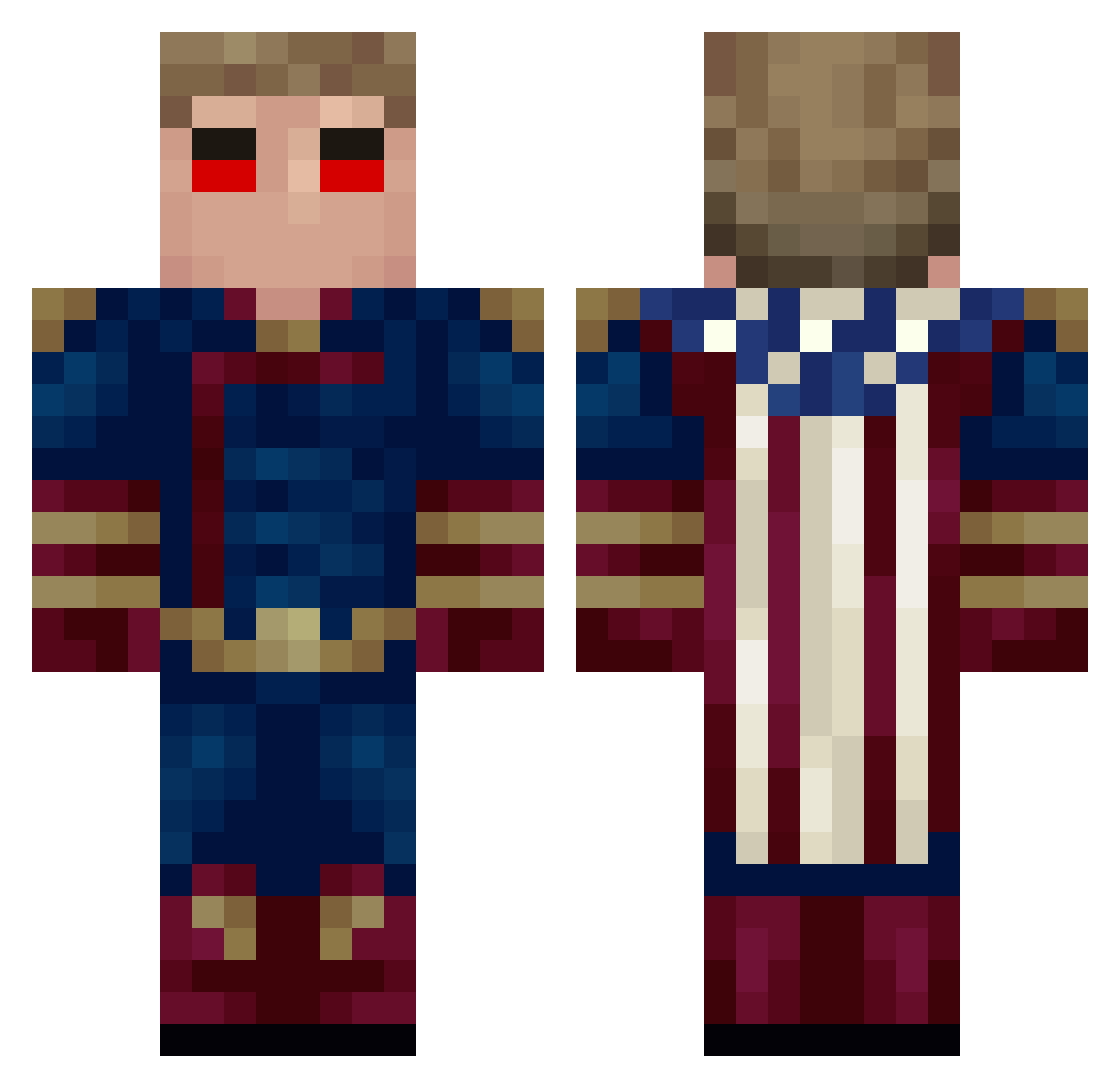 JackyYT Minecraft skin, front and back view
