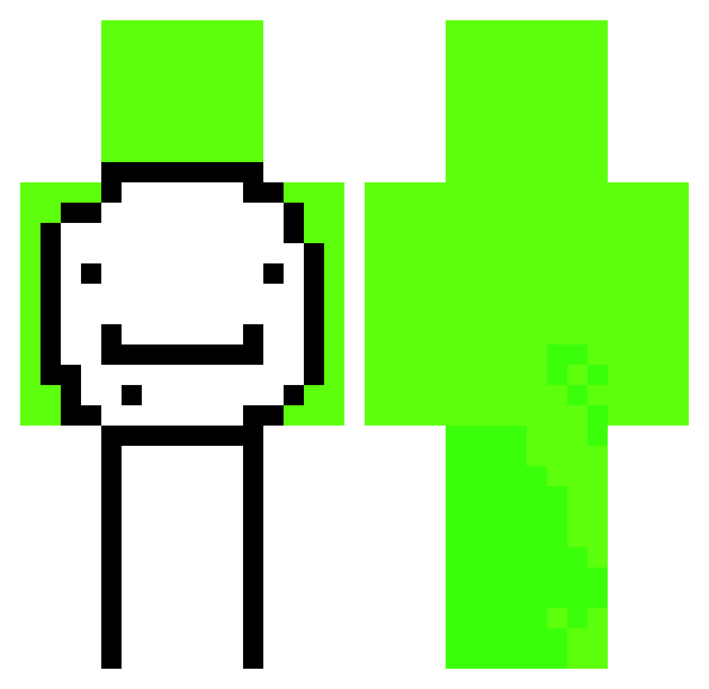 AlexFuxi Minecraft skin, front and back view