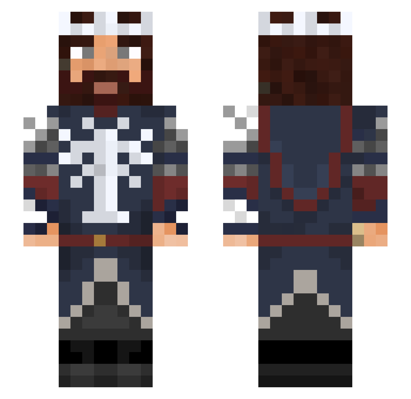 BombExpert Minecraft skin, front and back view