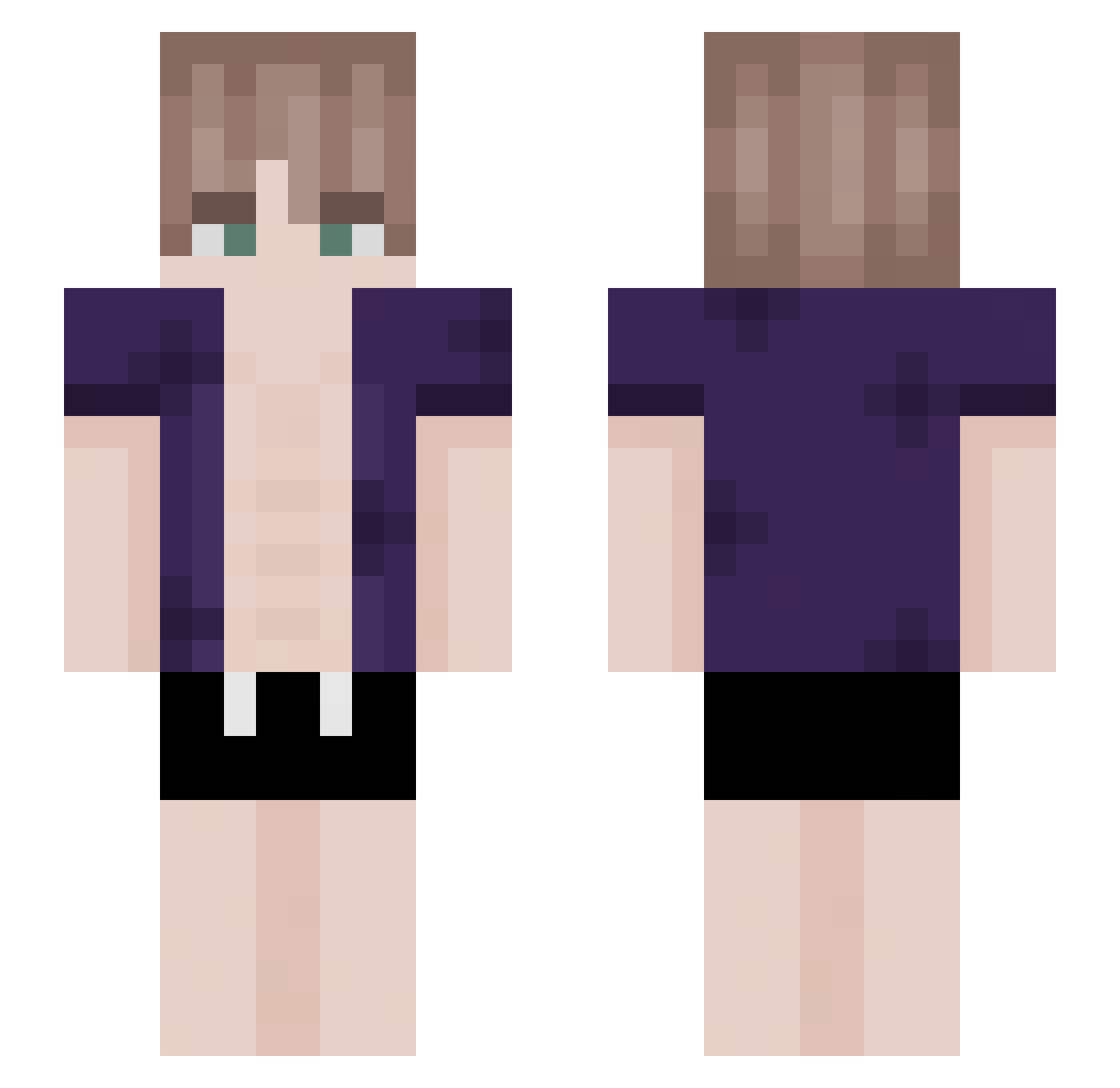 qub1k0 Minecraft skin, front and back view