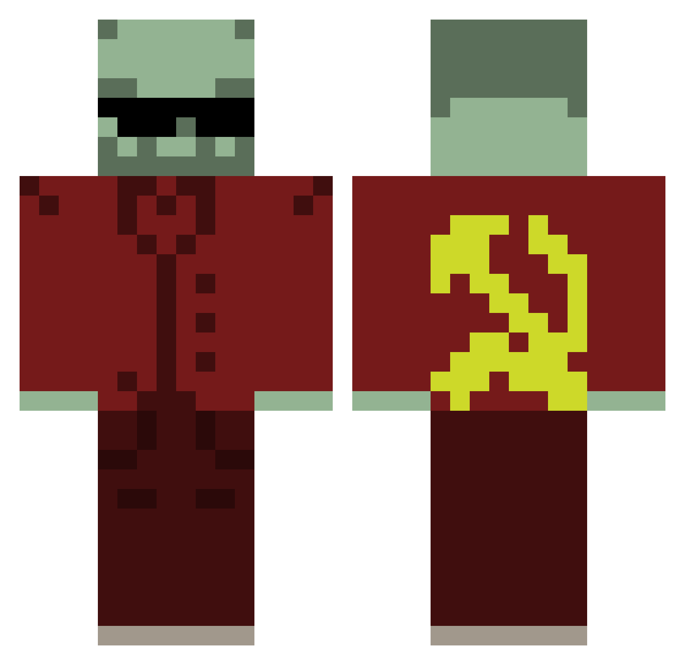 SOVIET_DUDE Minecraft skin, front and back view