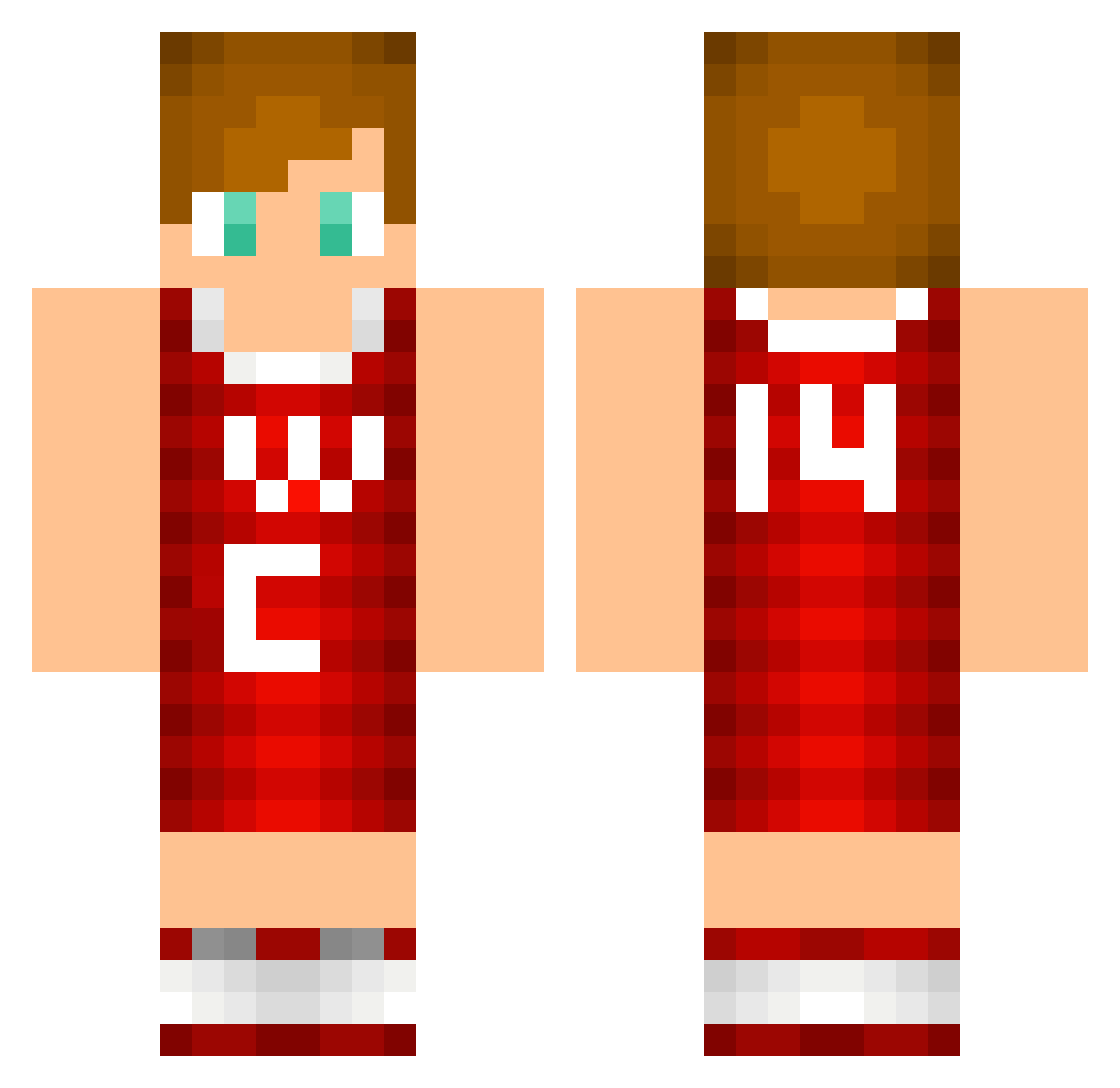 De3ure Minecraft skin, front and back view