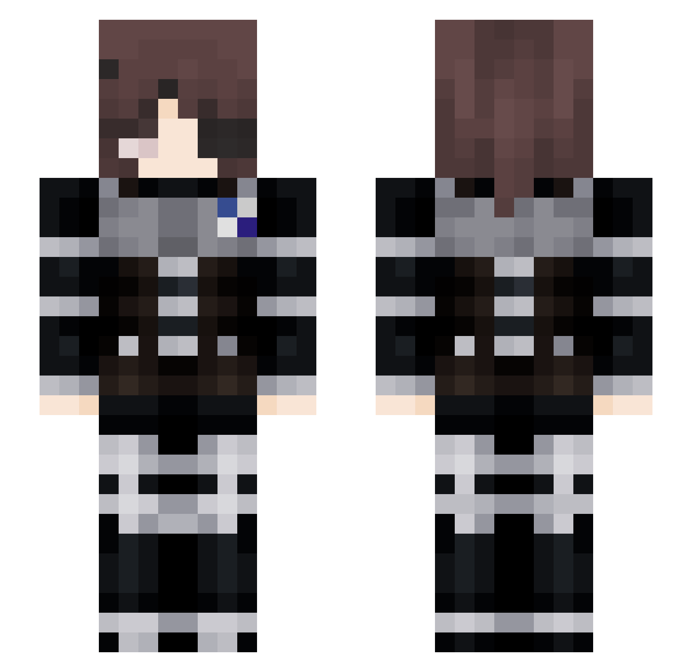 MeowMeowMiku Minecraft skin, front and back view