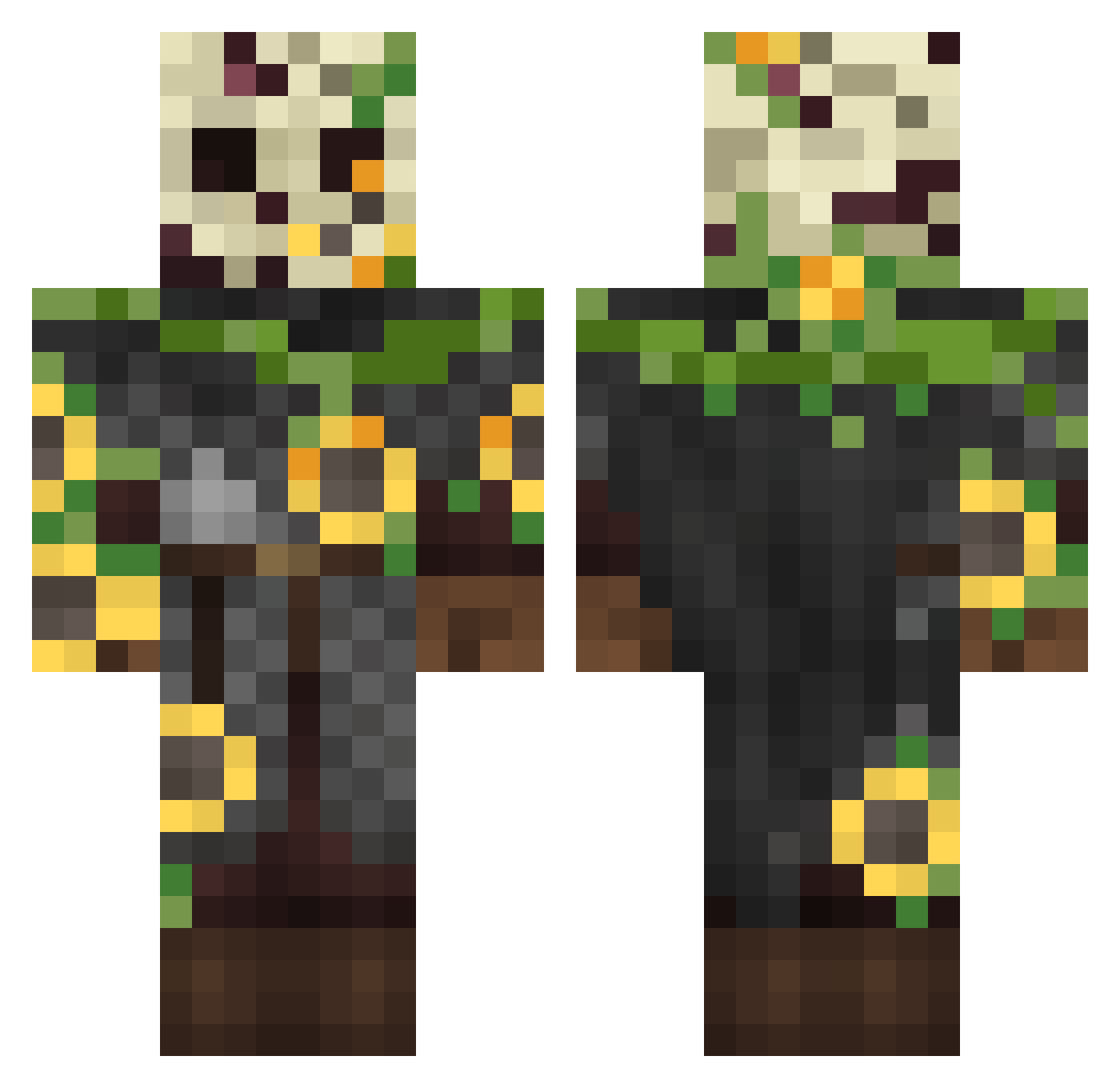 Planty_Figure Minecraft skin, front and back view