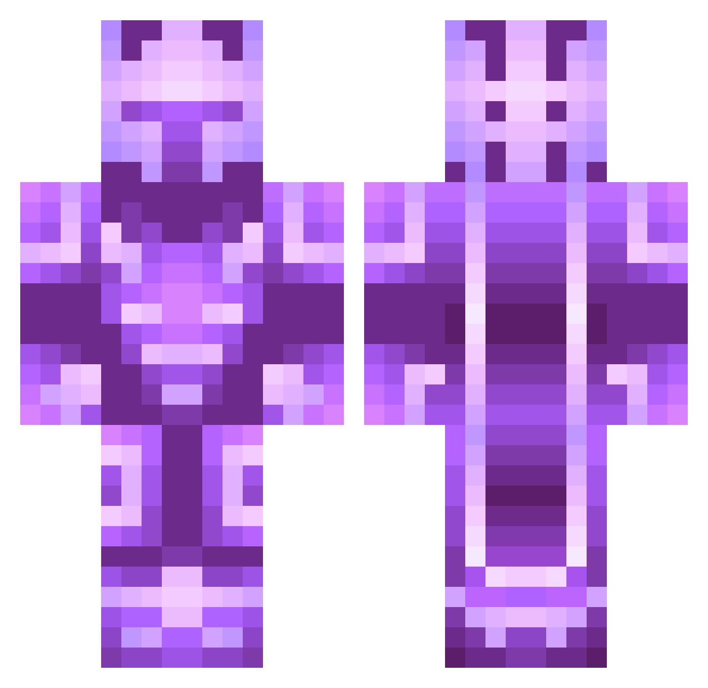 InkyDrake Minecraft skin, front and back view