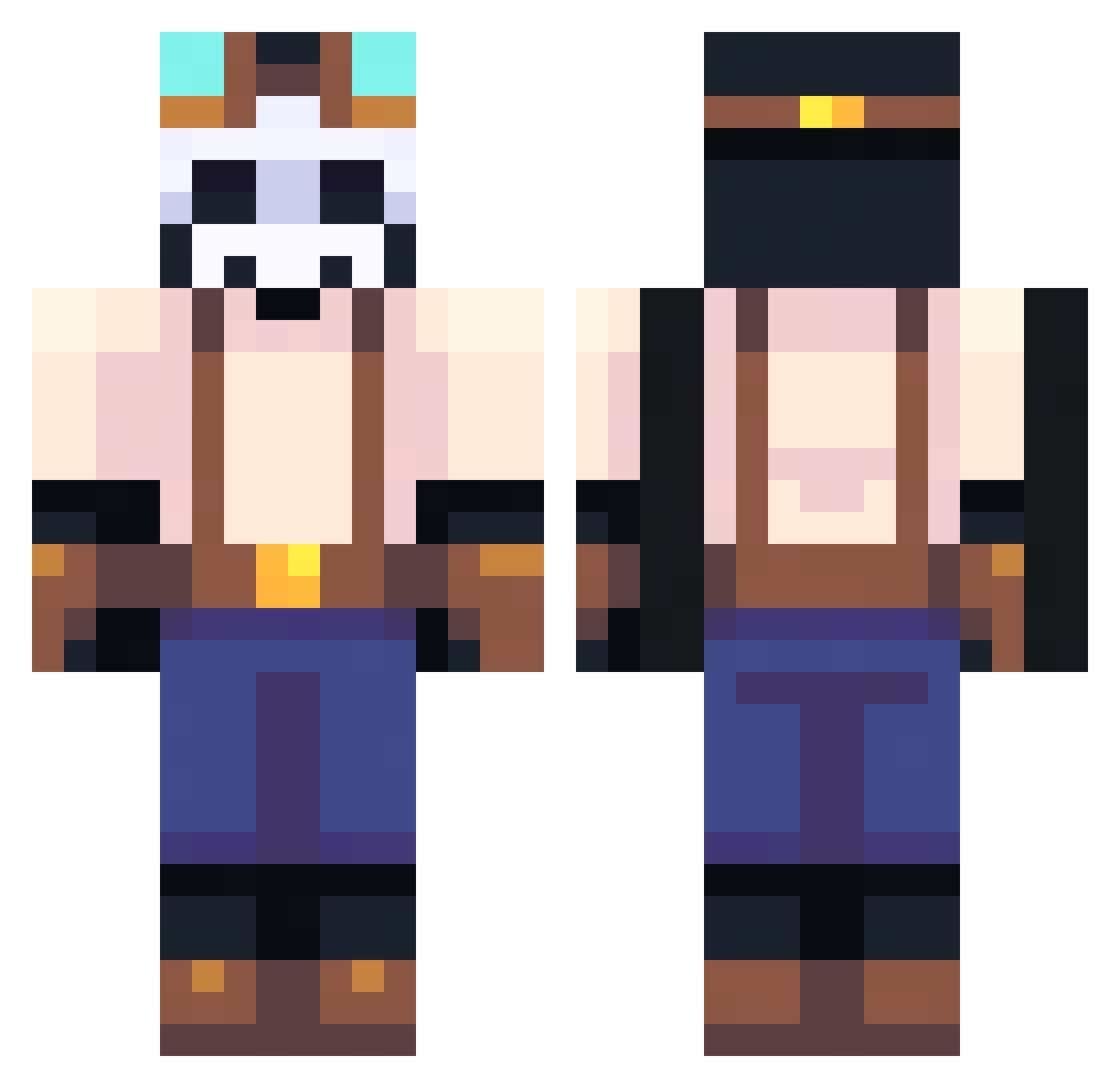 SirenoMan122 Minecraft skin, front and back view