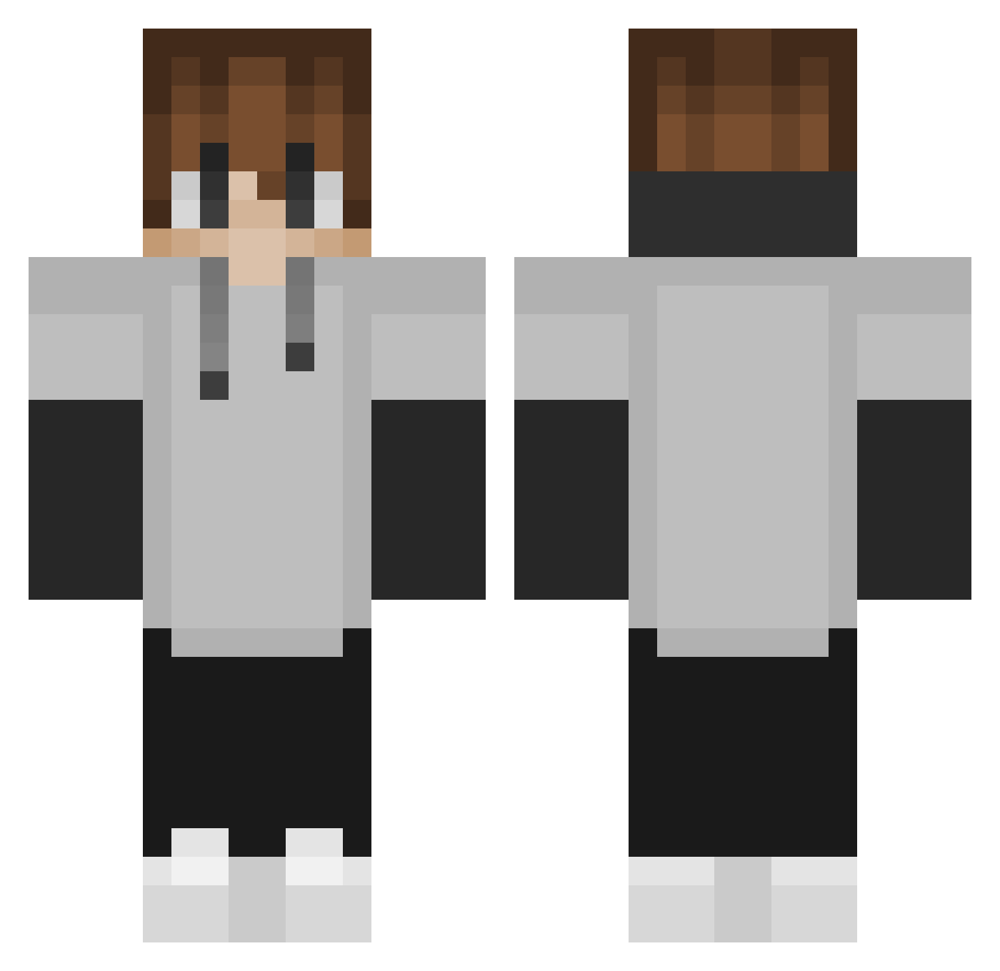 wlsxas Minecraft skin, front and back view
