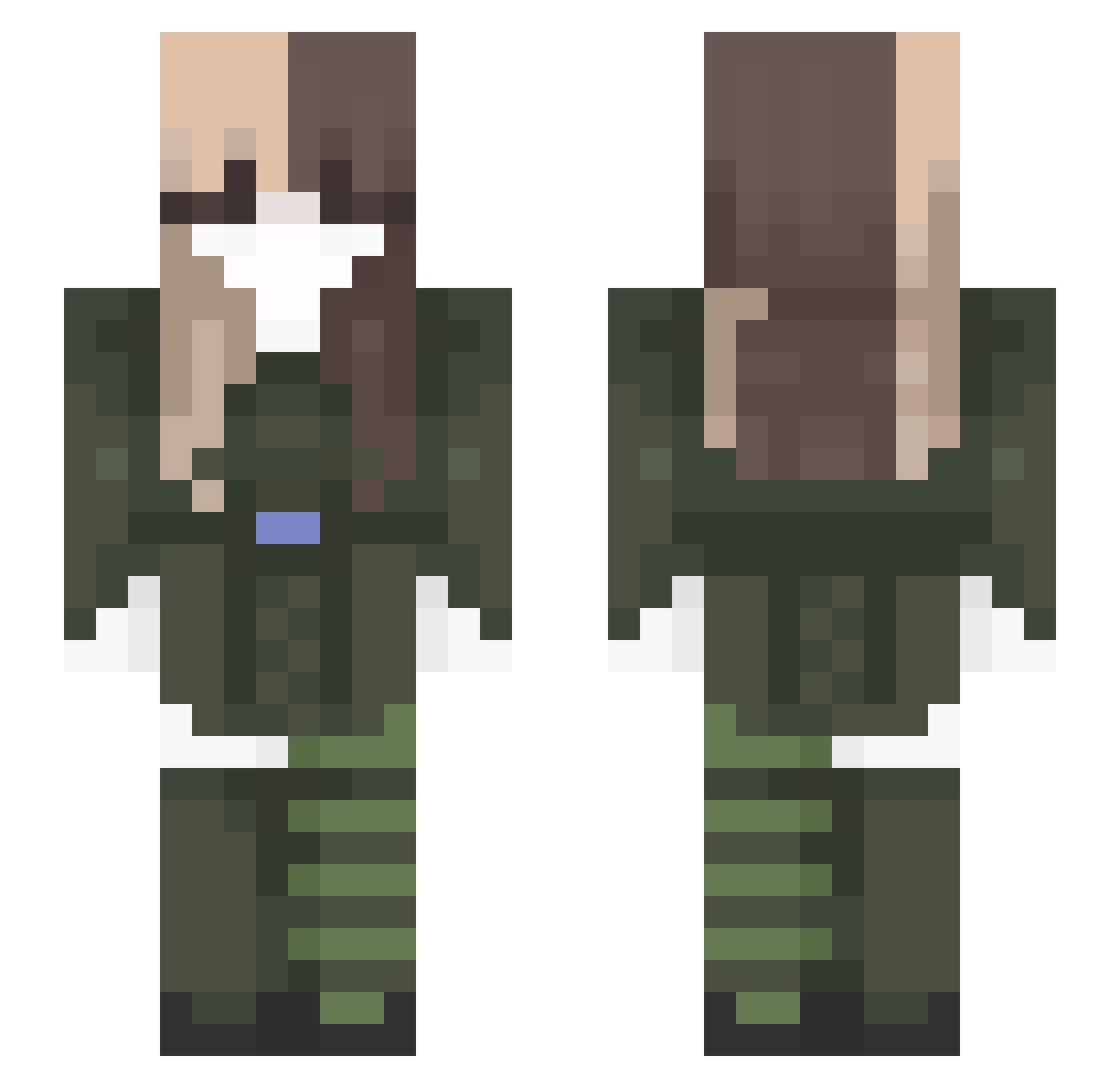 _SilkMoth_ Minecraft skin, front and back view