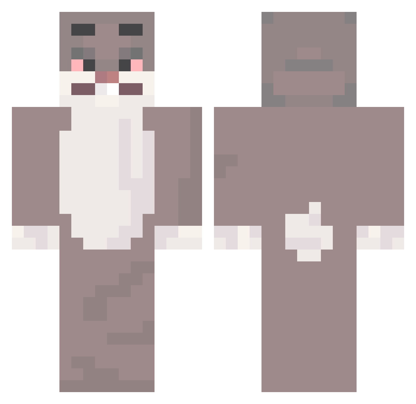 mooman23 Minecraft skin, front and back view