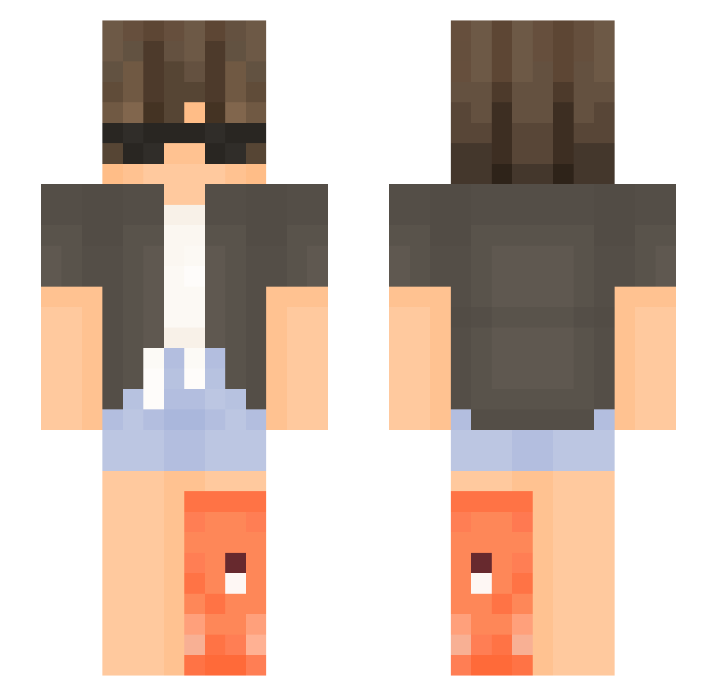 Dorced Minecraft skin, front and back view