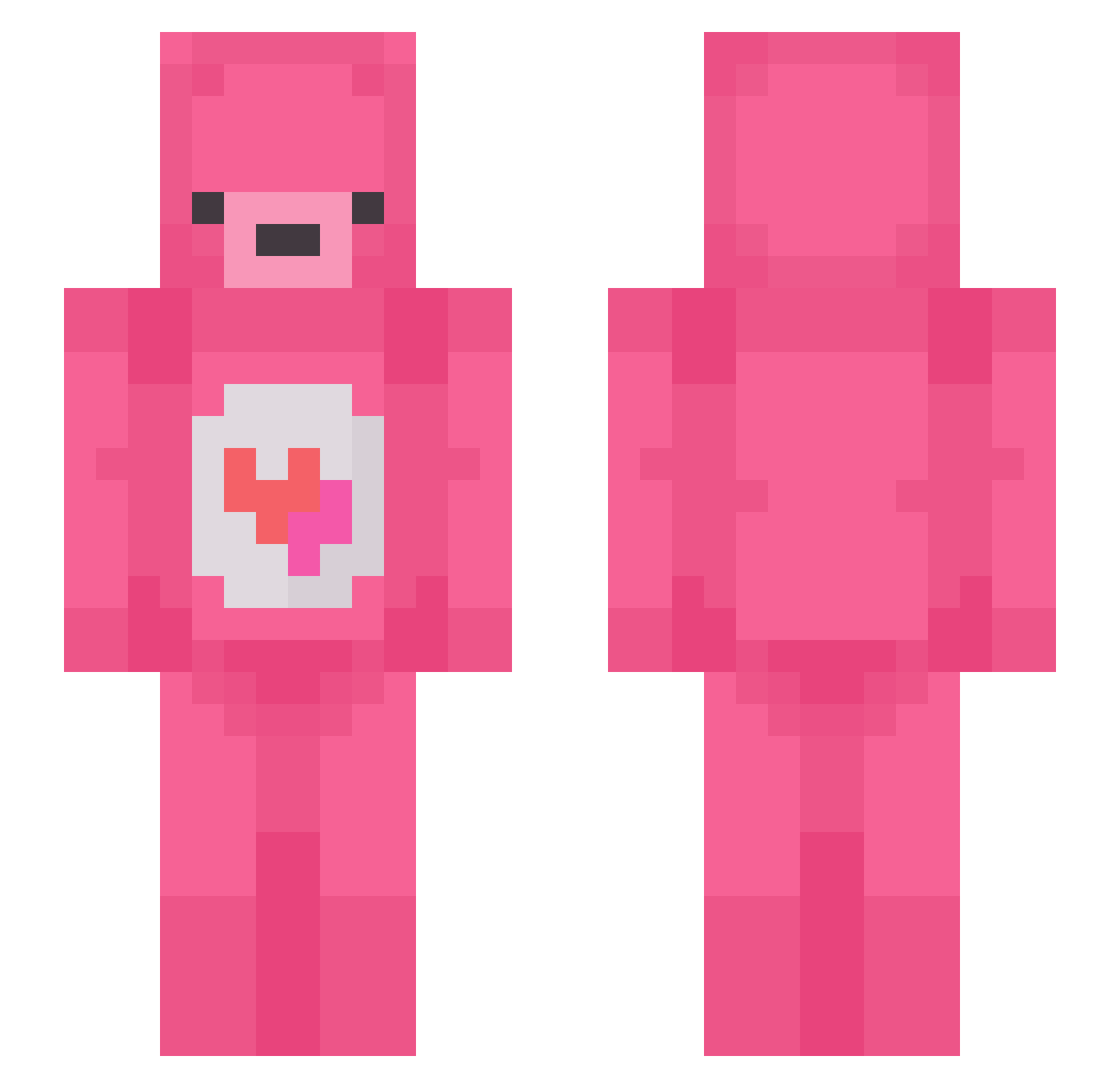 Vegian Minecraft skin, front and back view