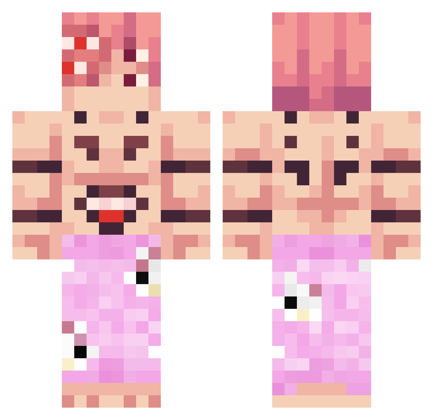 ekitten187 Minecraft skin, front and back view