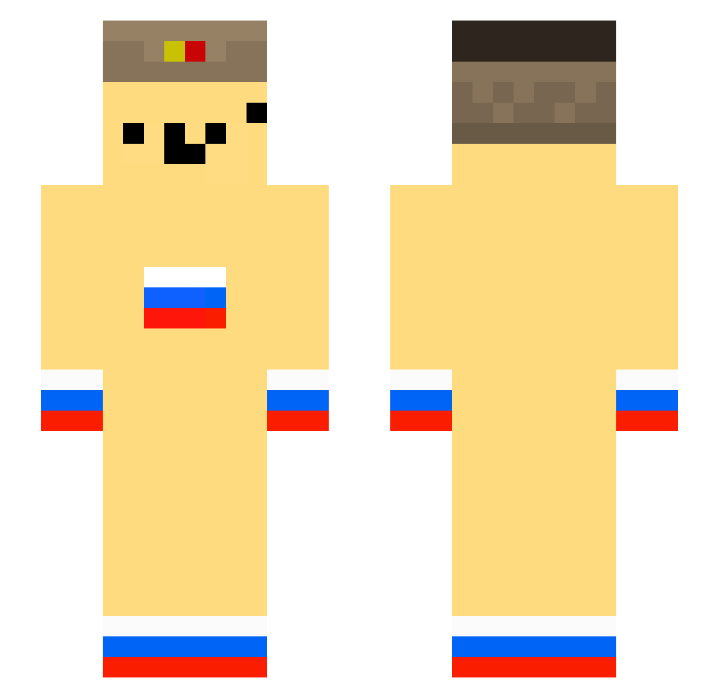 Never_winner Minecraft skin, front and back view