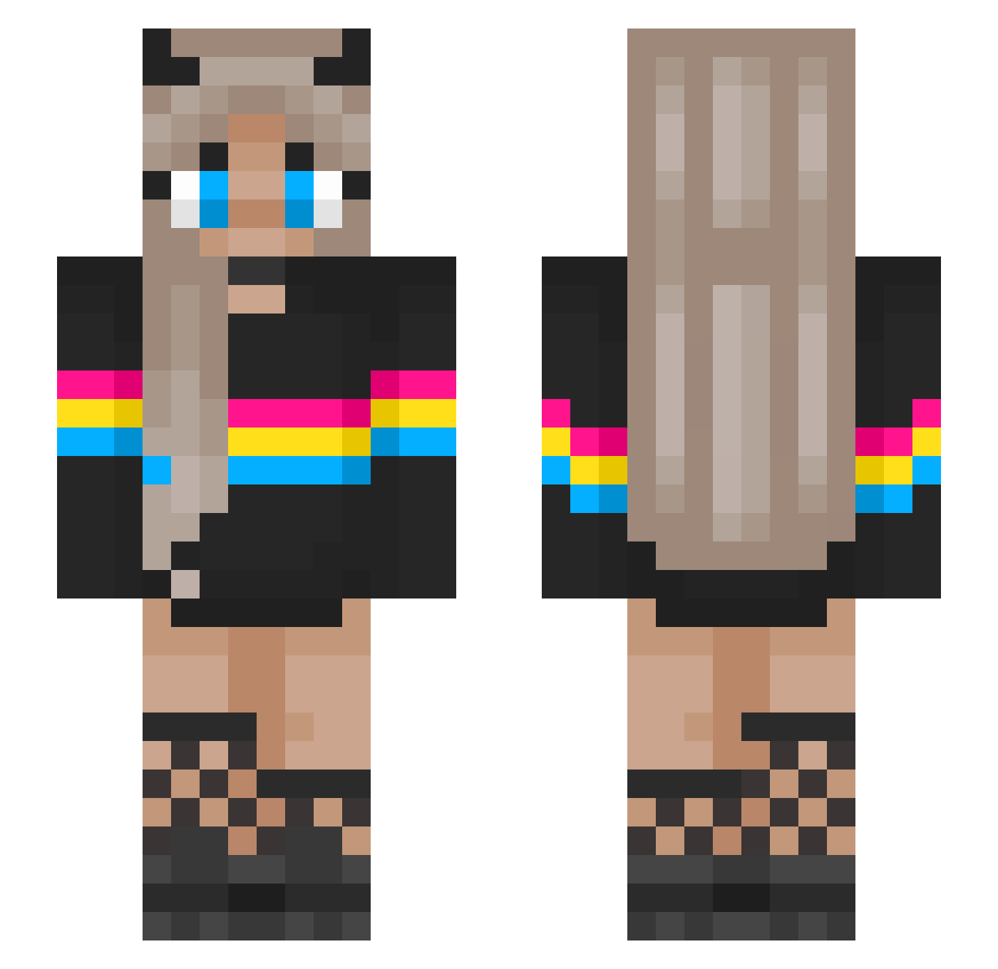 EKAjames Minecraft skin, front and back view