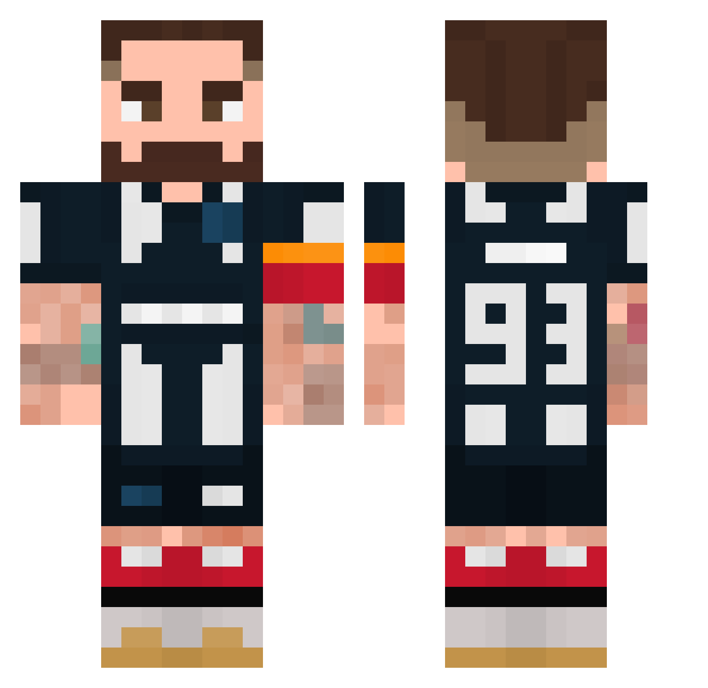 vandakang Minecraft skin, front and back view