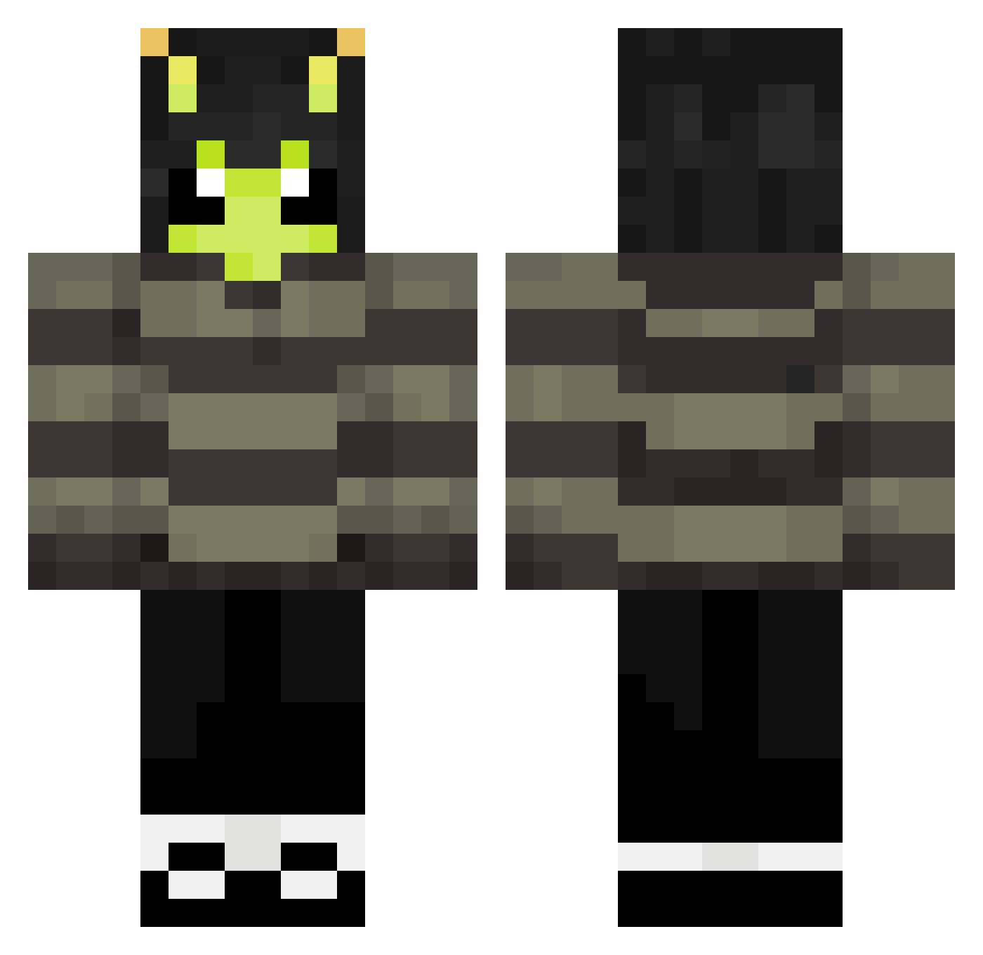 VertexVT Minecraft skin, front and back view