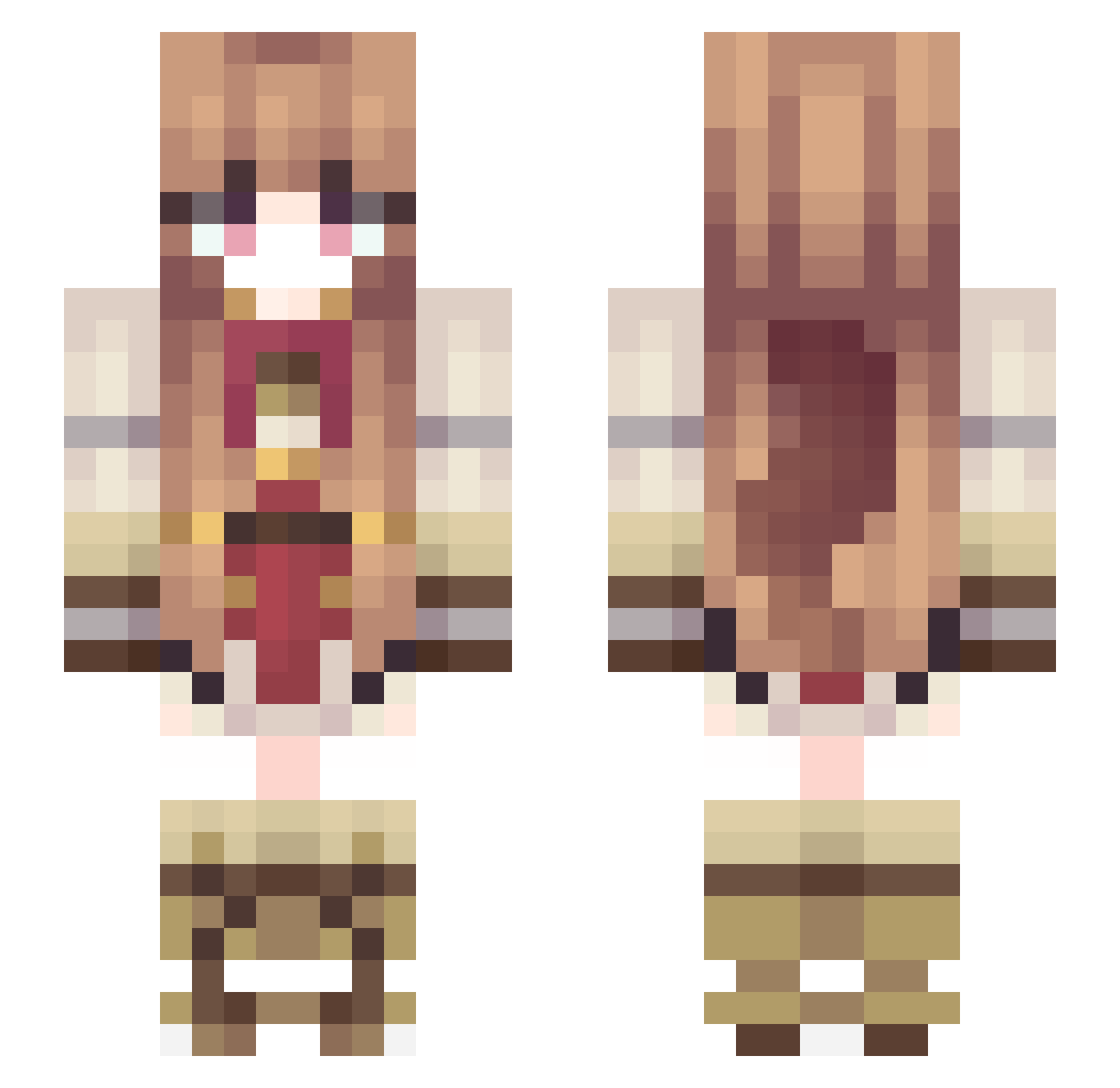 xXExtensionsXx Minecraft skin, front and back view