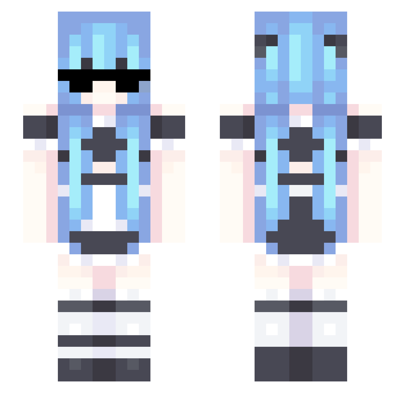 Zzzz072 Minecraft skin, front and back view