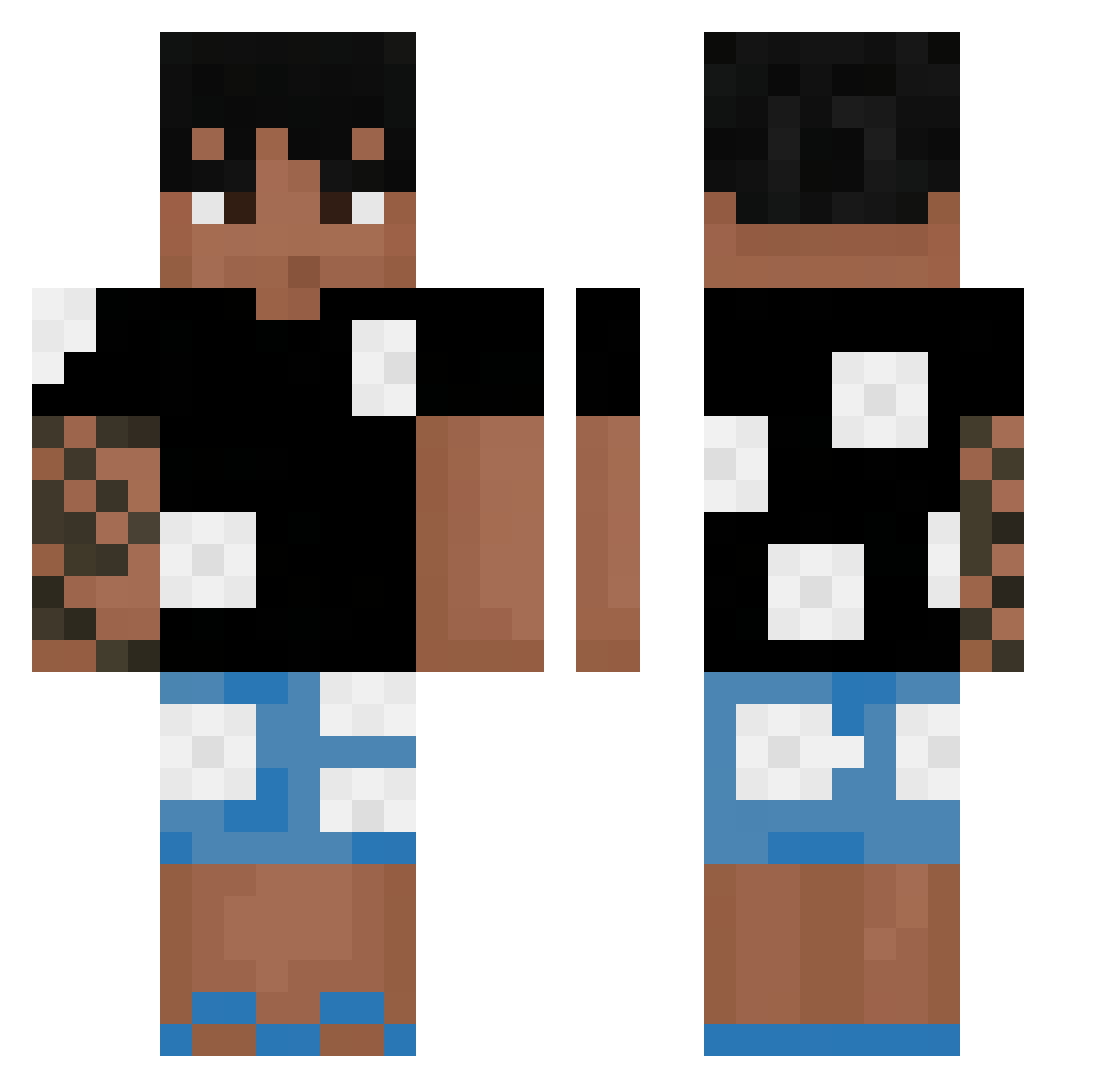 Vanhno5 Minecraft skin, front and back view
