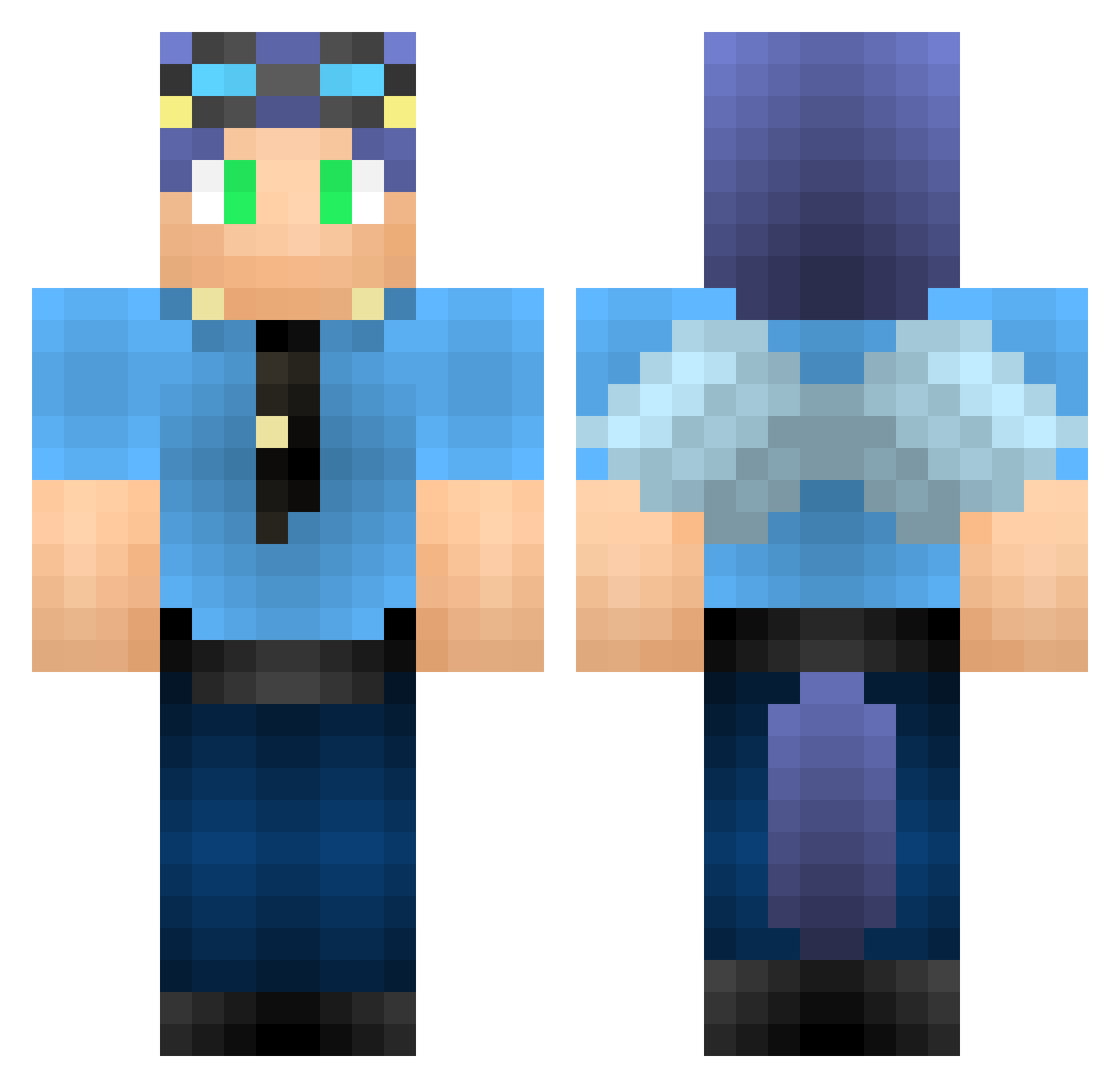 Substantial Minecraft skin, front and back view