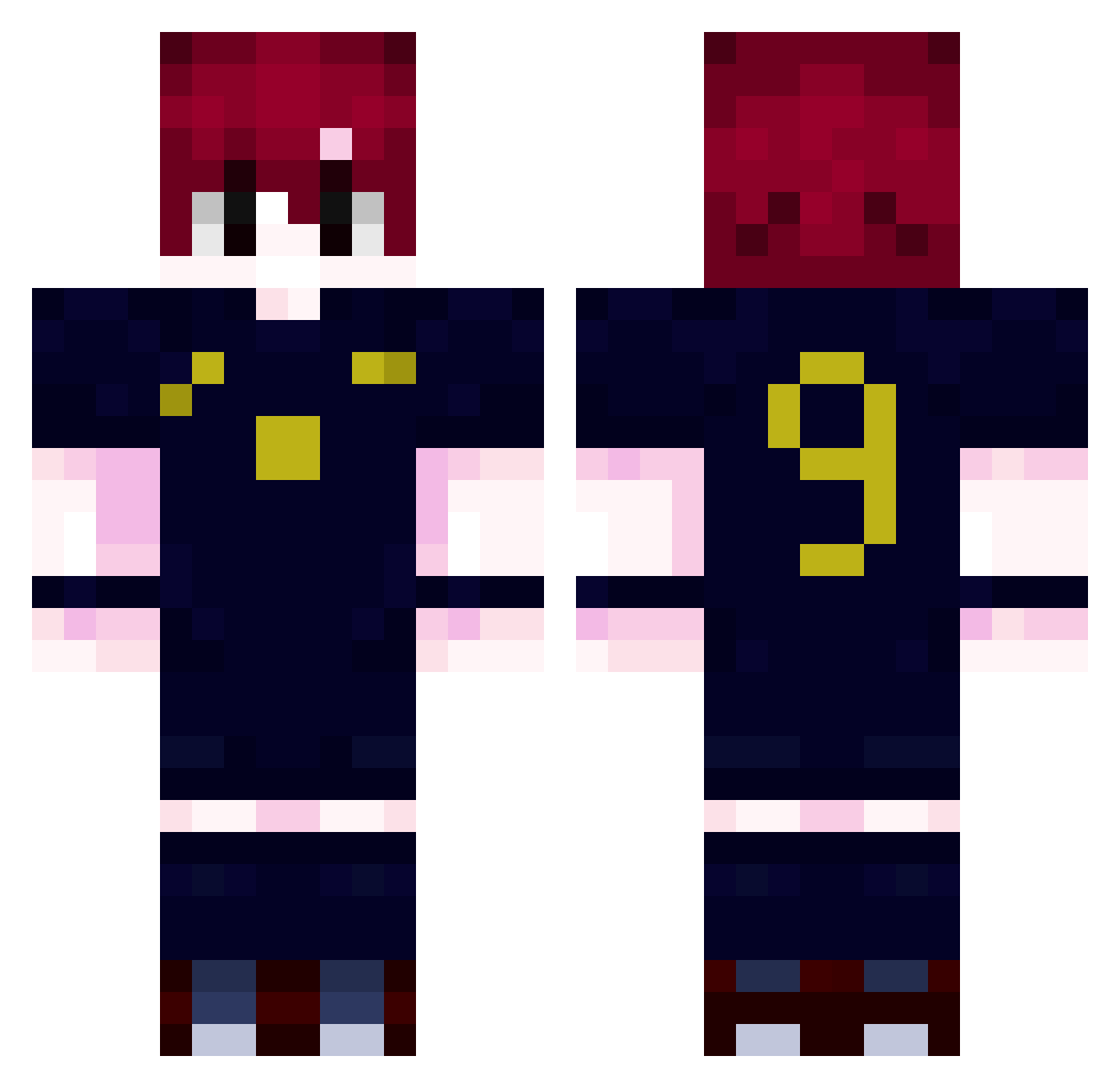 SilverYT1 Minecraft skin, front and back view
