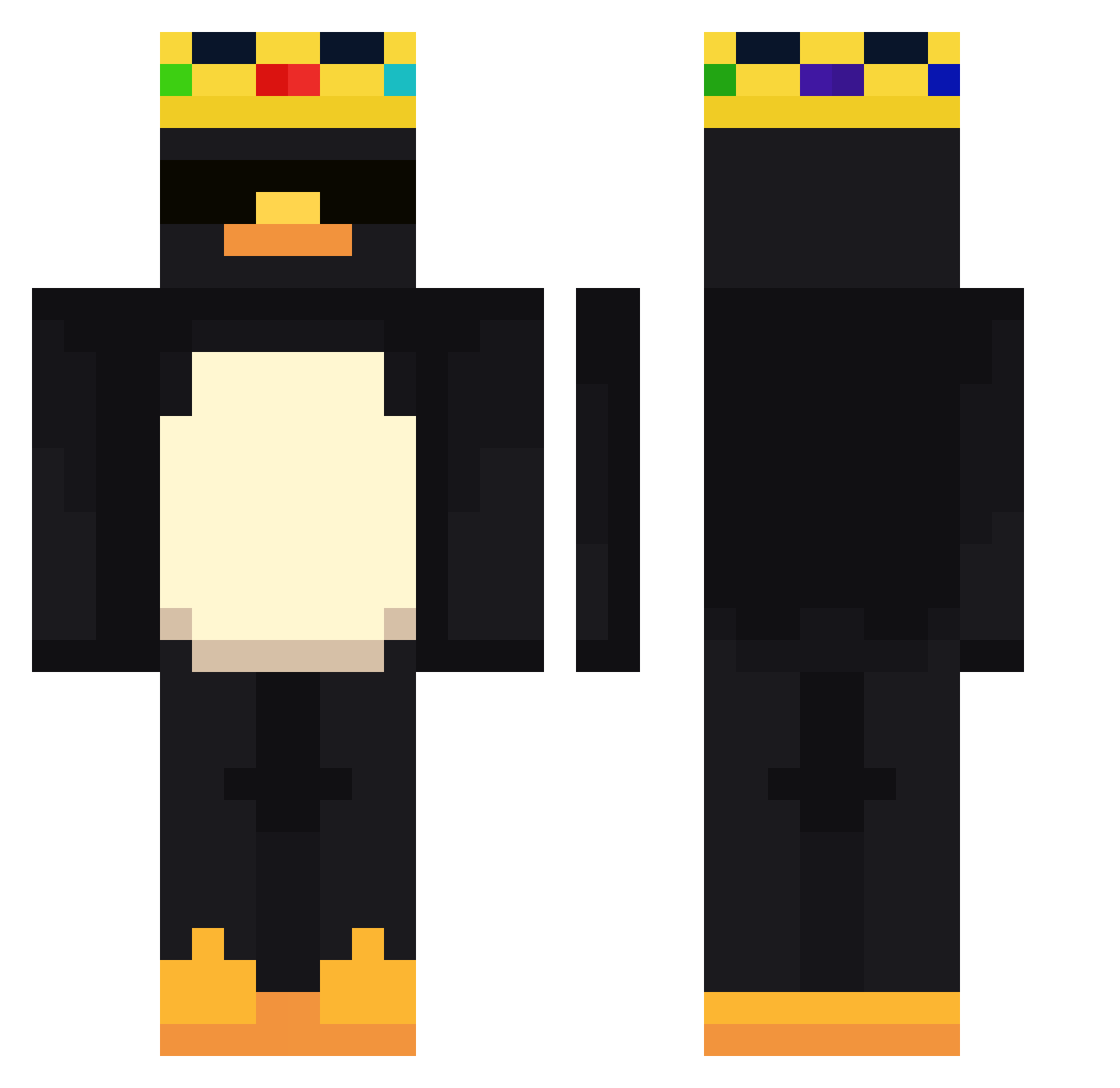 realjakob1 Minecraft skin, front and back view