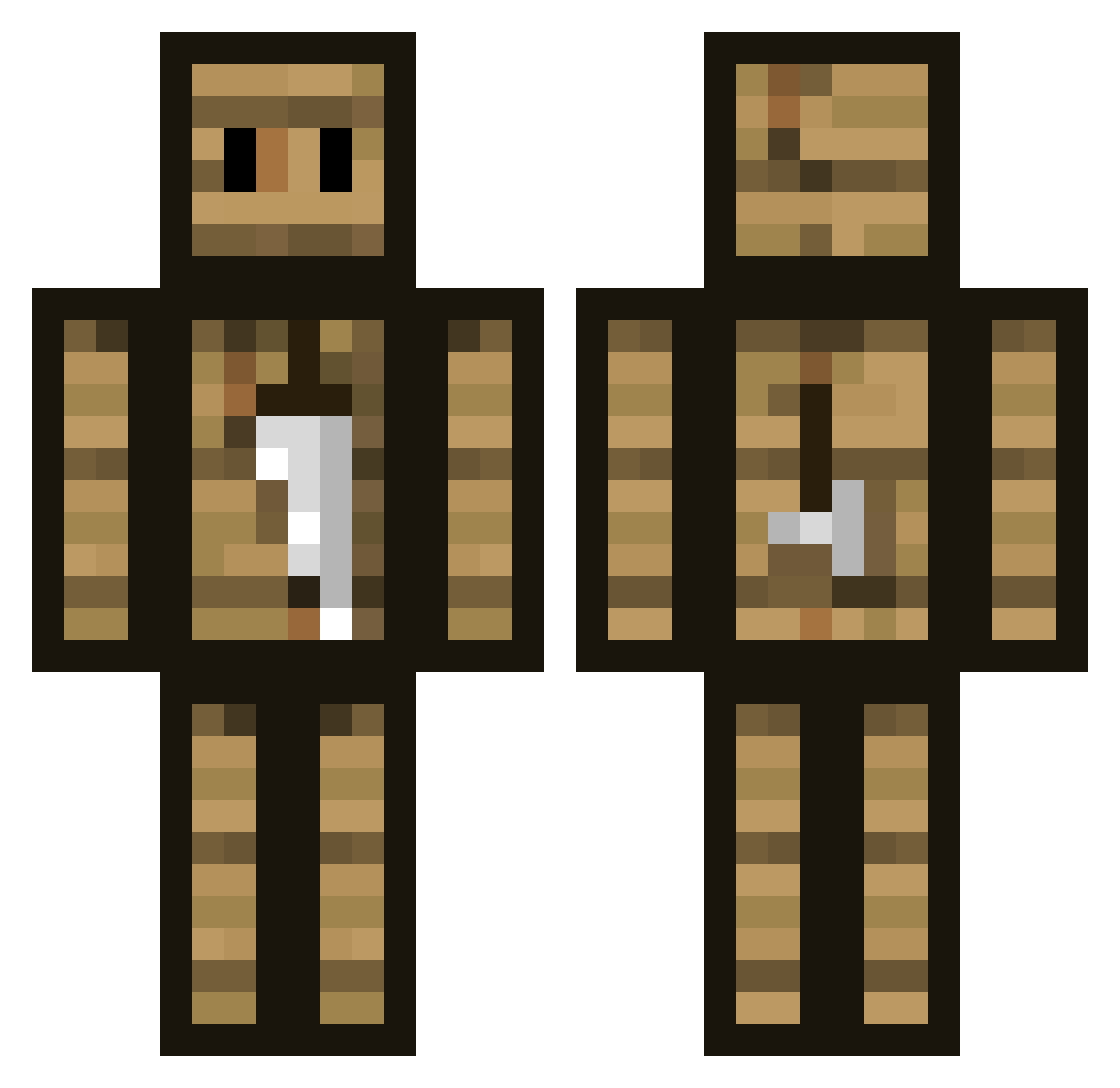 TyBenn Minecraft skin, front and back view