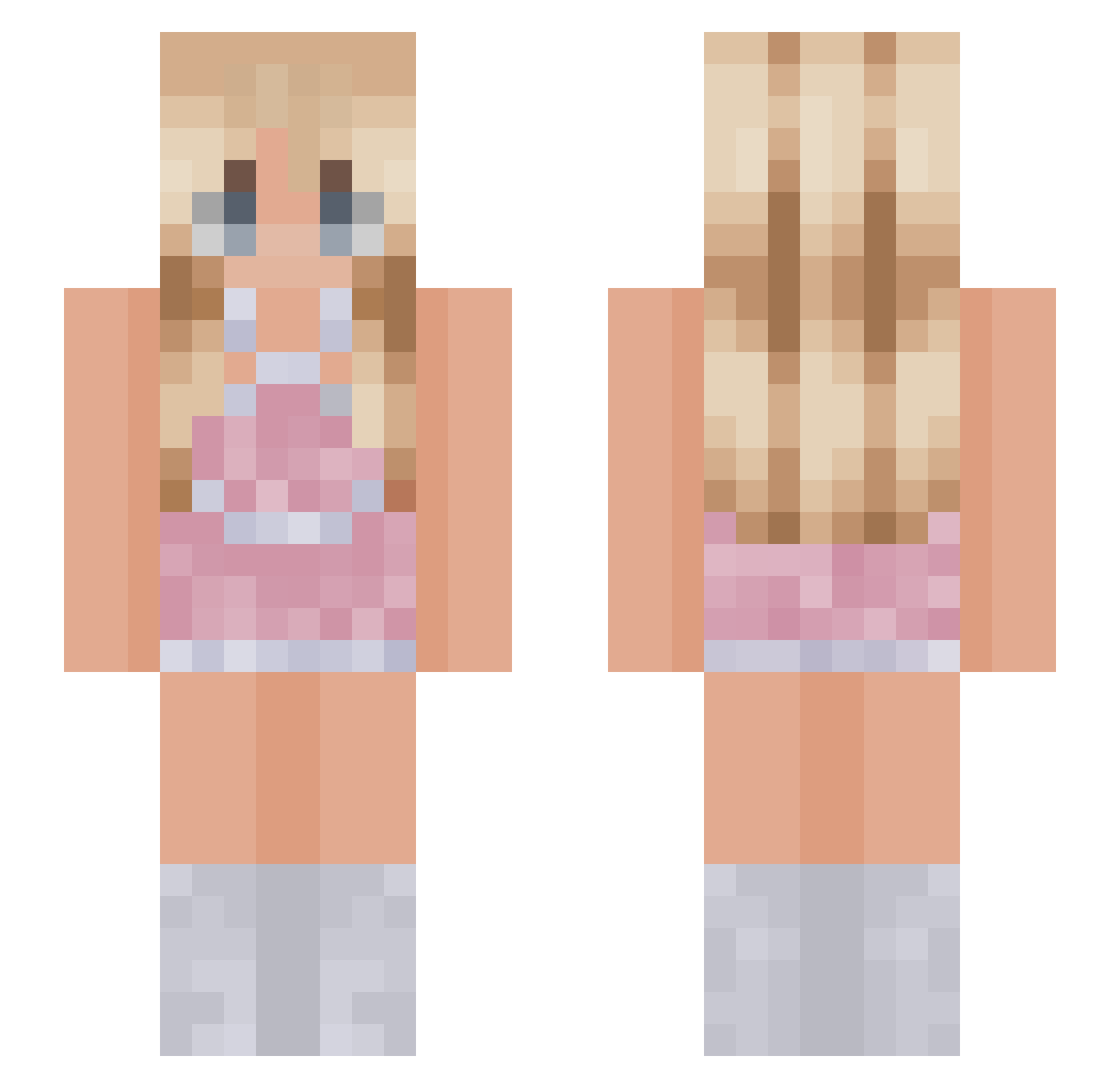 Sabrinaaaaaaaaaa Minecraft skin, front and back view