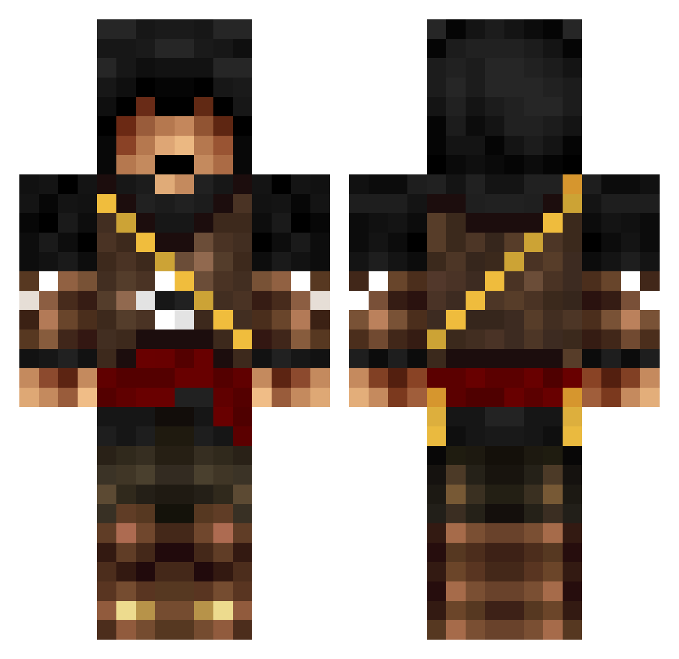 Goma Minecraft skin, front and back view