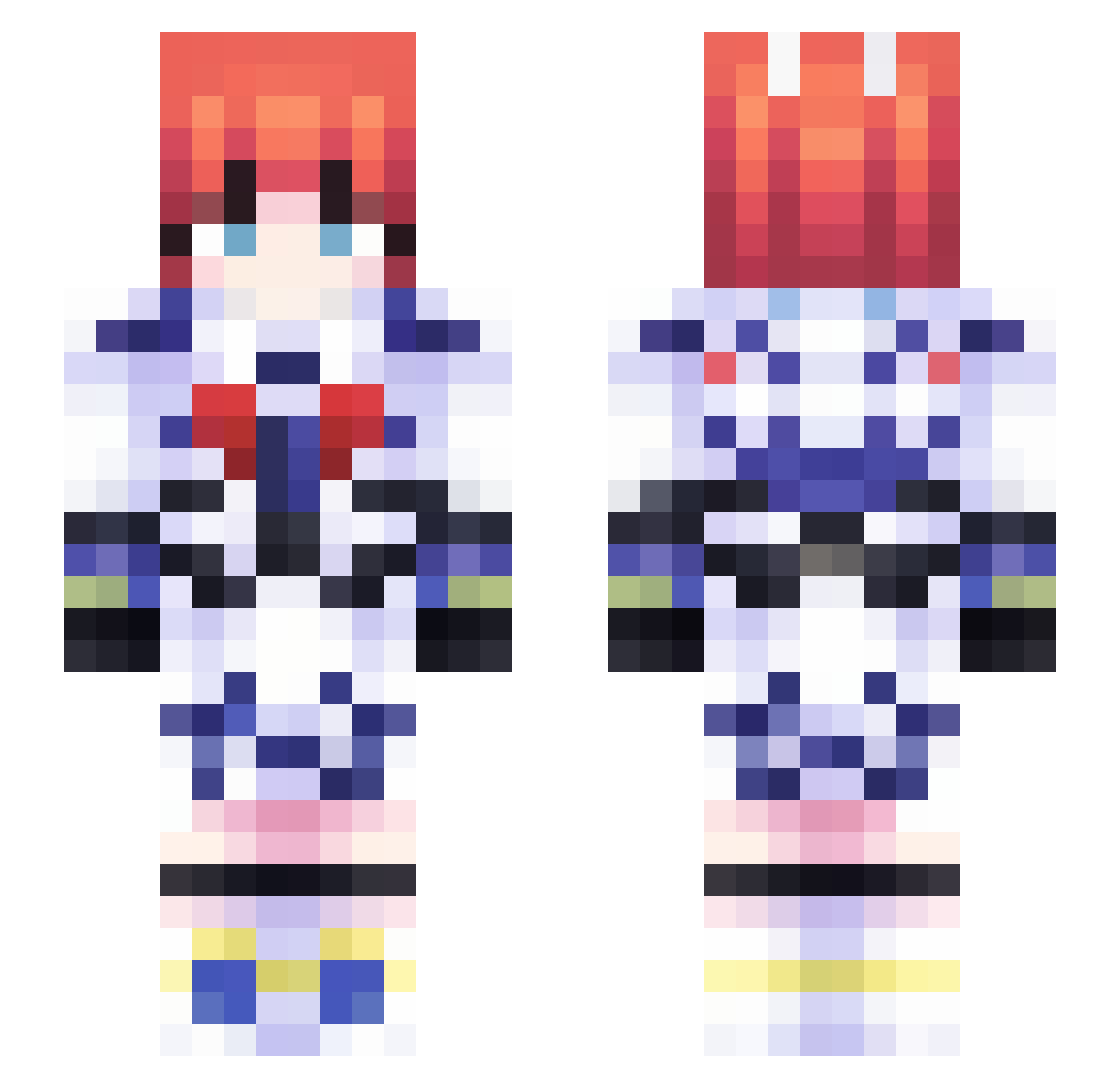 SatoYuki520 Minecraft skin, front and back view