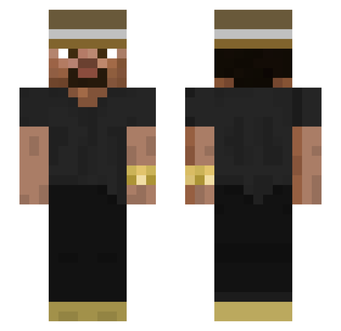 x7zc Minecraft skin, front and back view