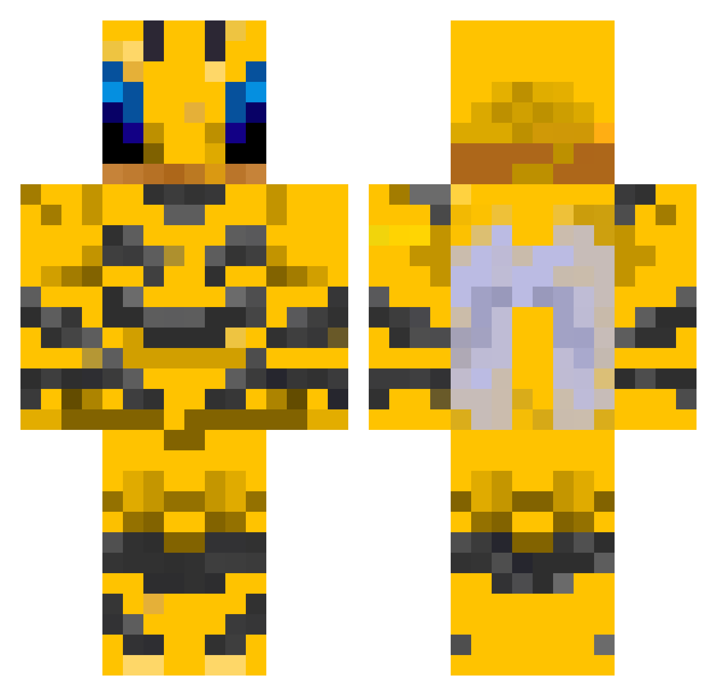 TerminatorAdrian Minecraft skin, front and back view