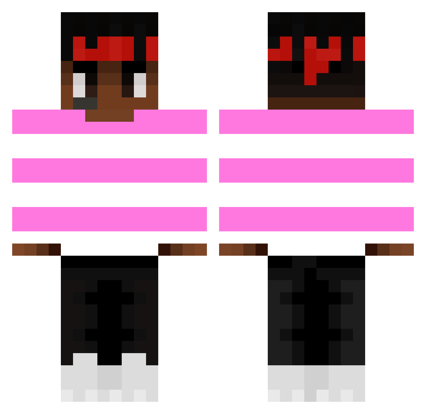 ErnestGoesToJail Minecraft skin, front and back view