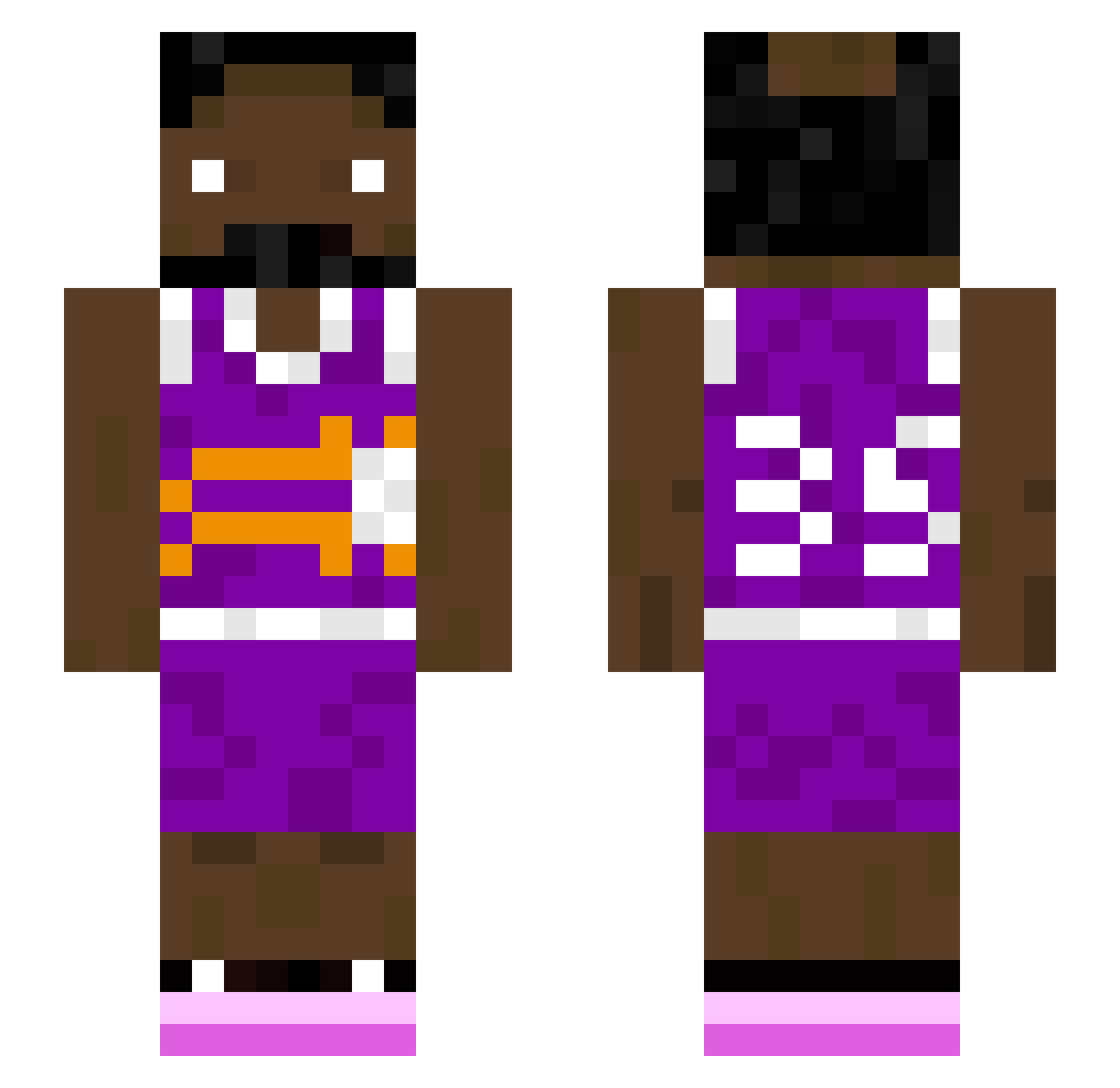 tenuate Minecraft skin, front and back view
