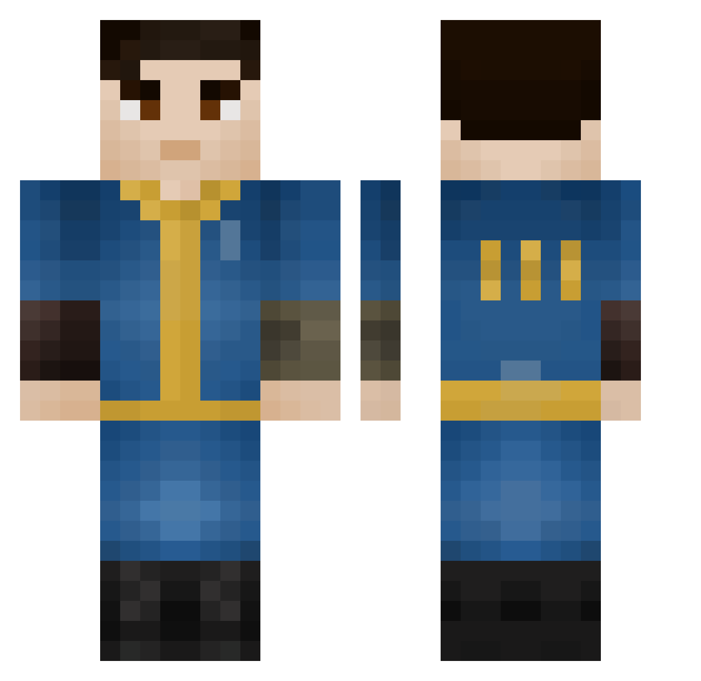 Atimet Minecraft skin, front and back view