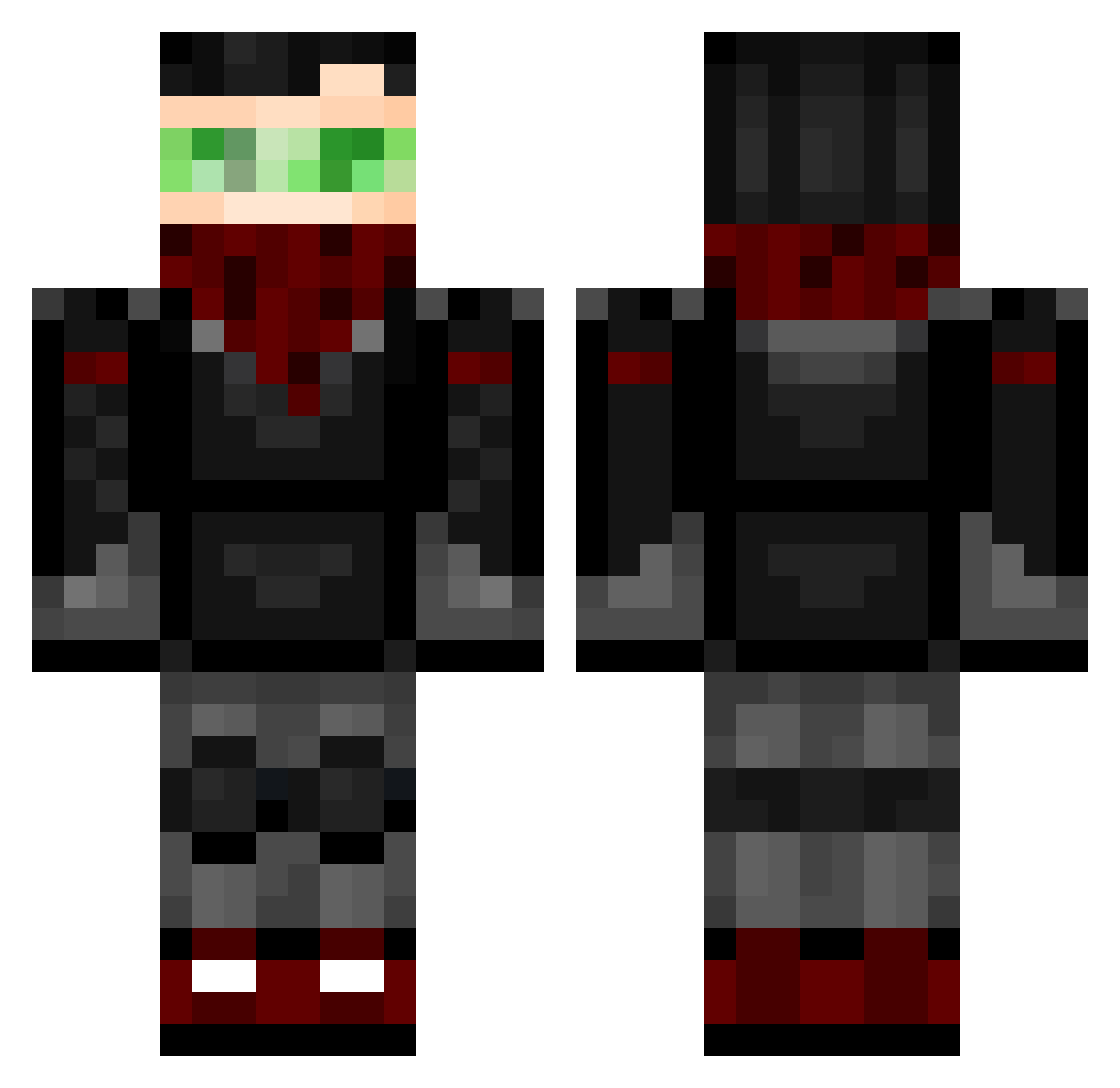 sphere Minecraft skin, front and back view