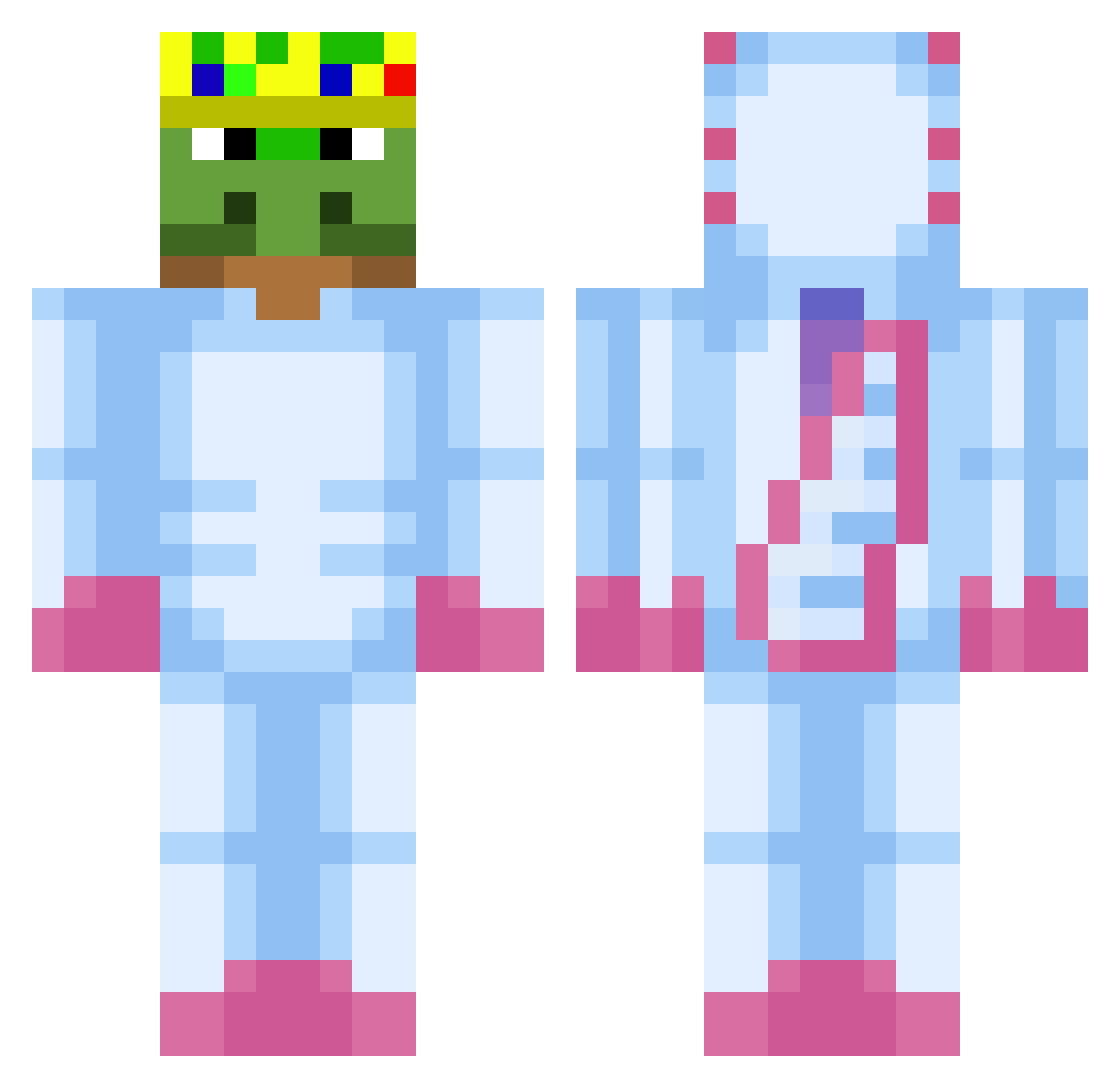 Sleepy515 Minecraft skin, front and back view