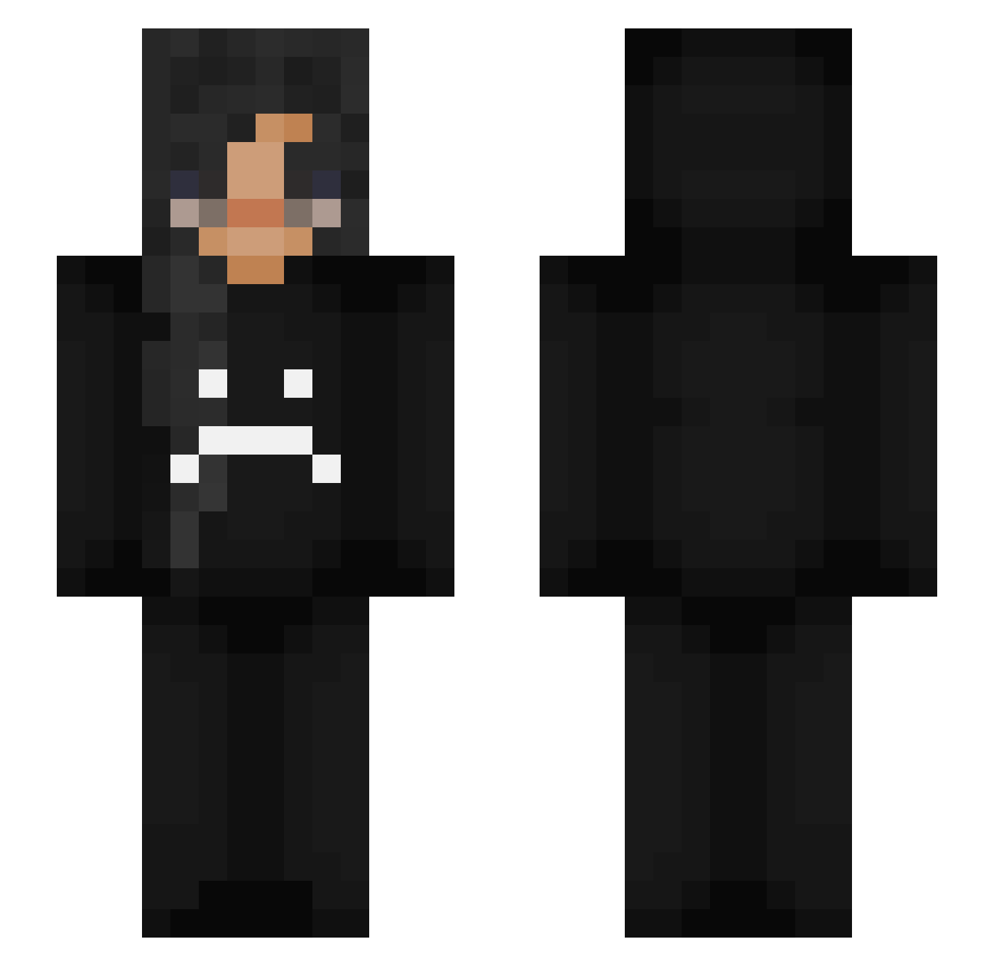 Glued Minecraft skin, front and back view