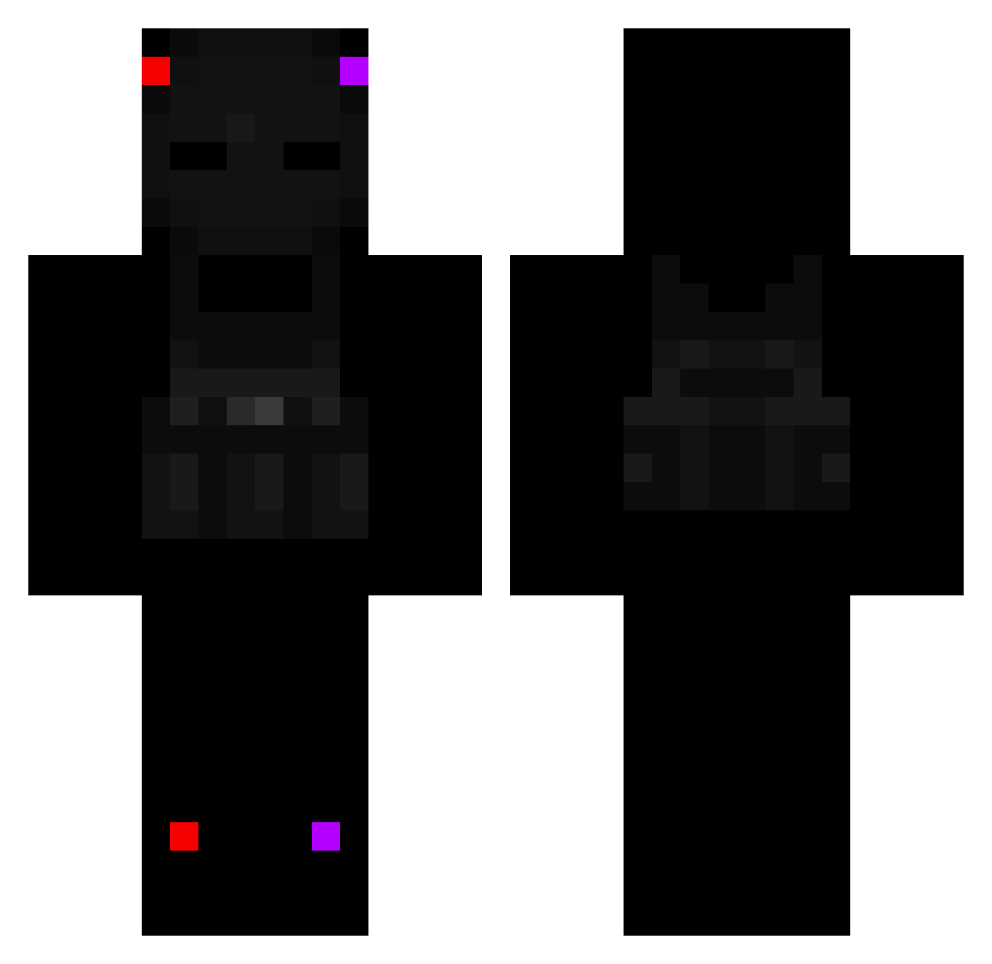 Soykre Minecraft skin, front and back view