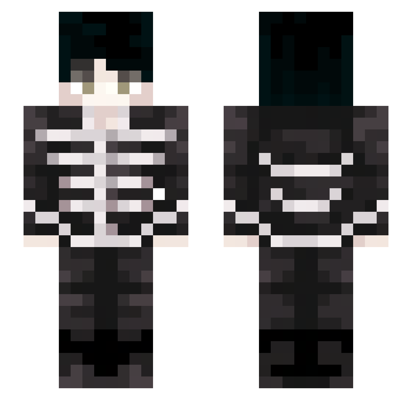 Avr1l Minecraft skin, front and back view