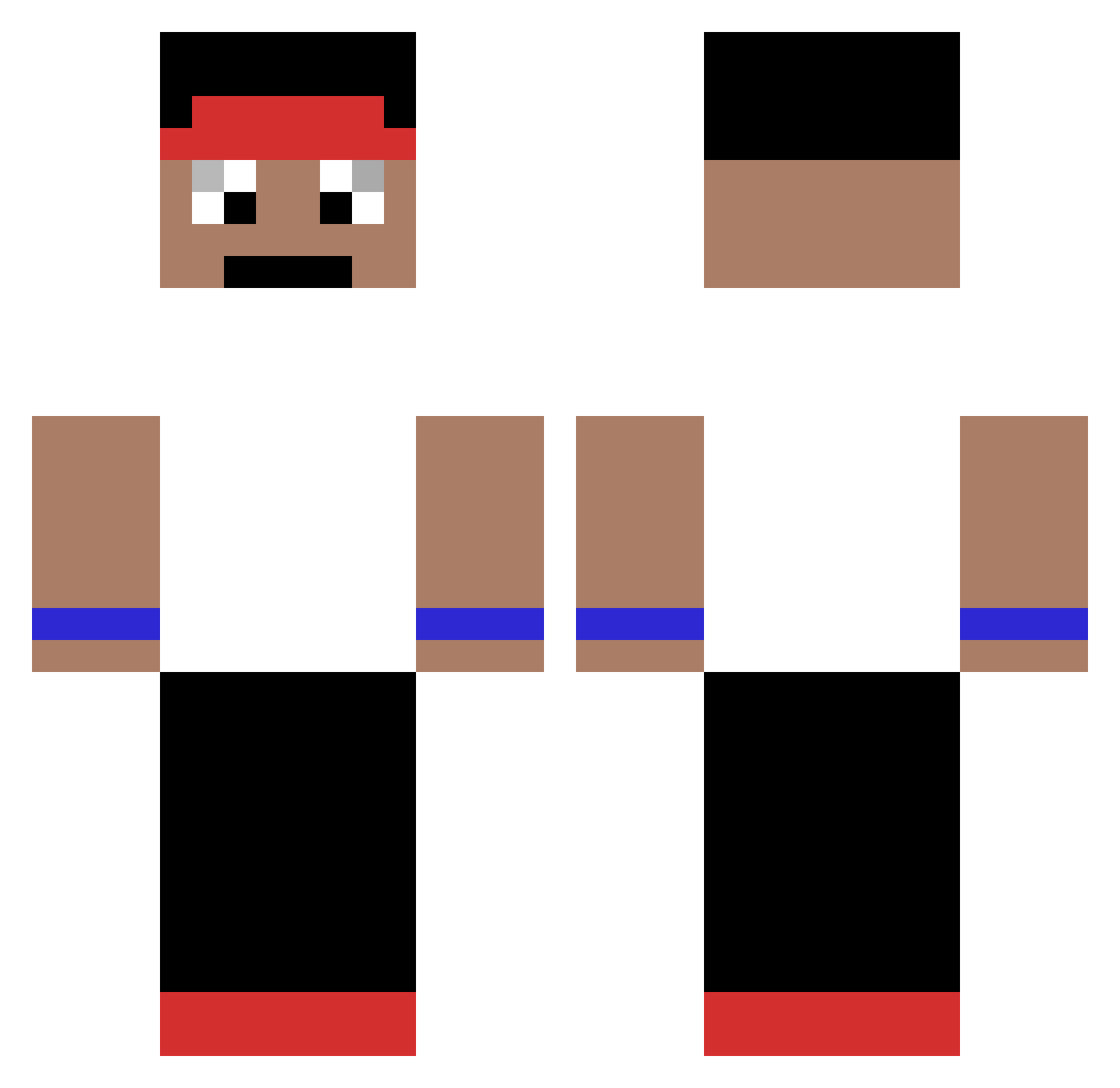 Supprise Minecraft skin, front and back view