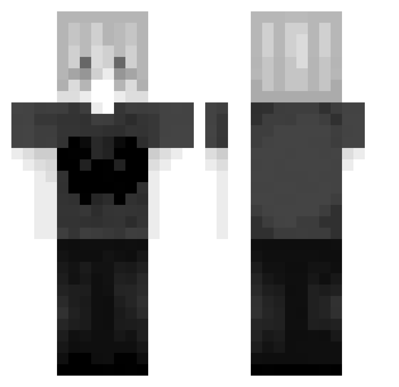 SteelTurkey Minecraft skin, front and back view