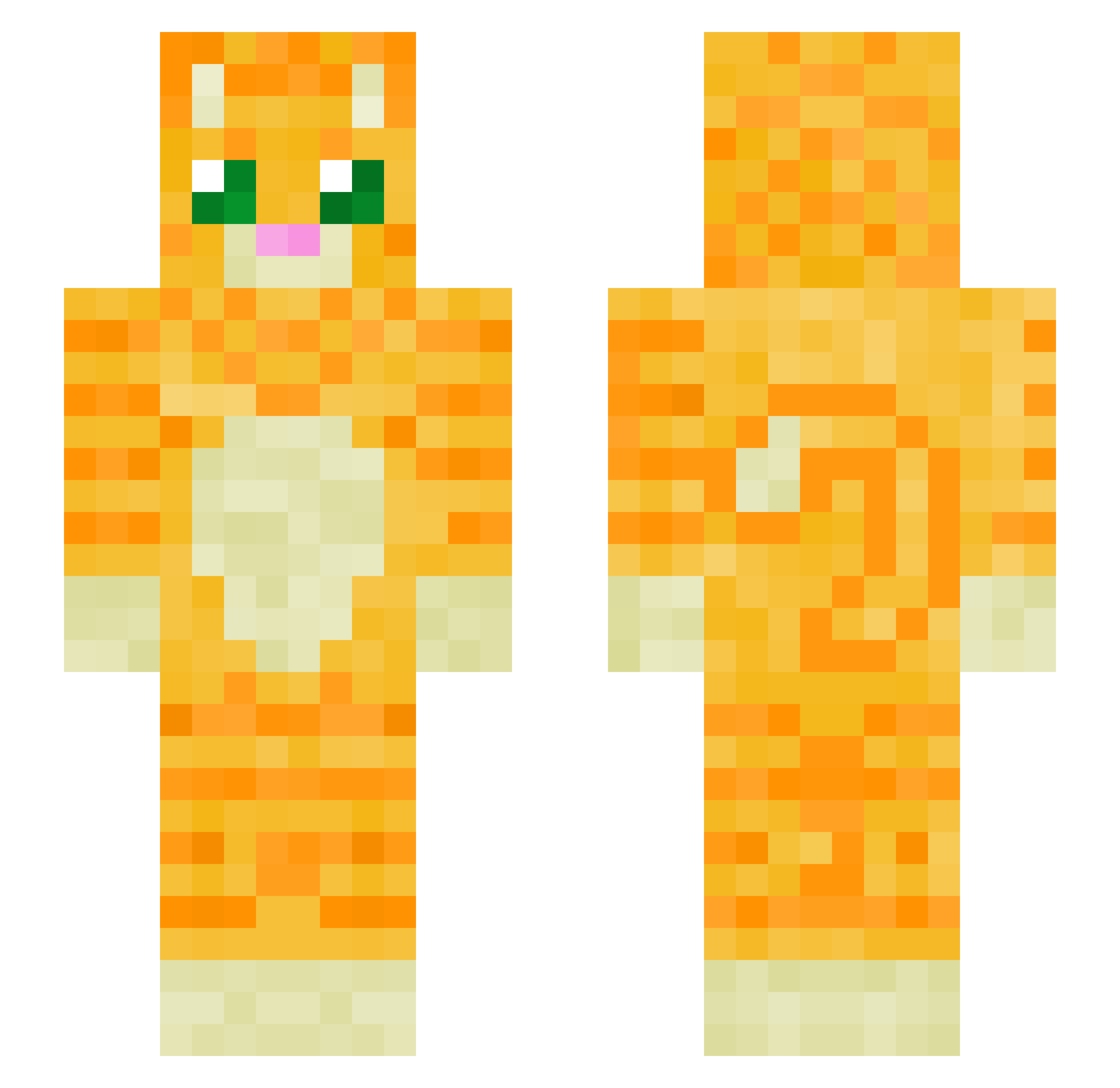 YouMeow Minecraft skin, front and back view