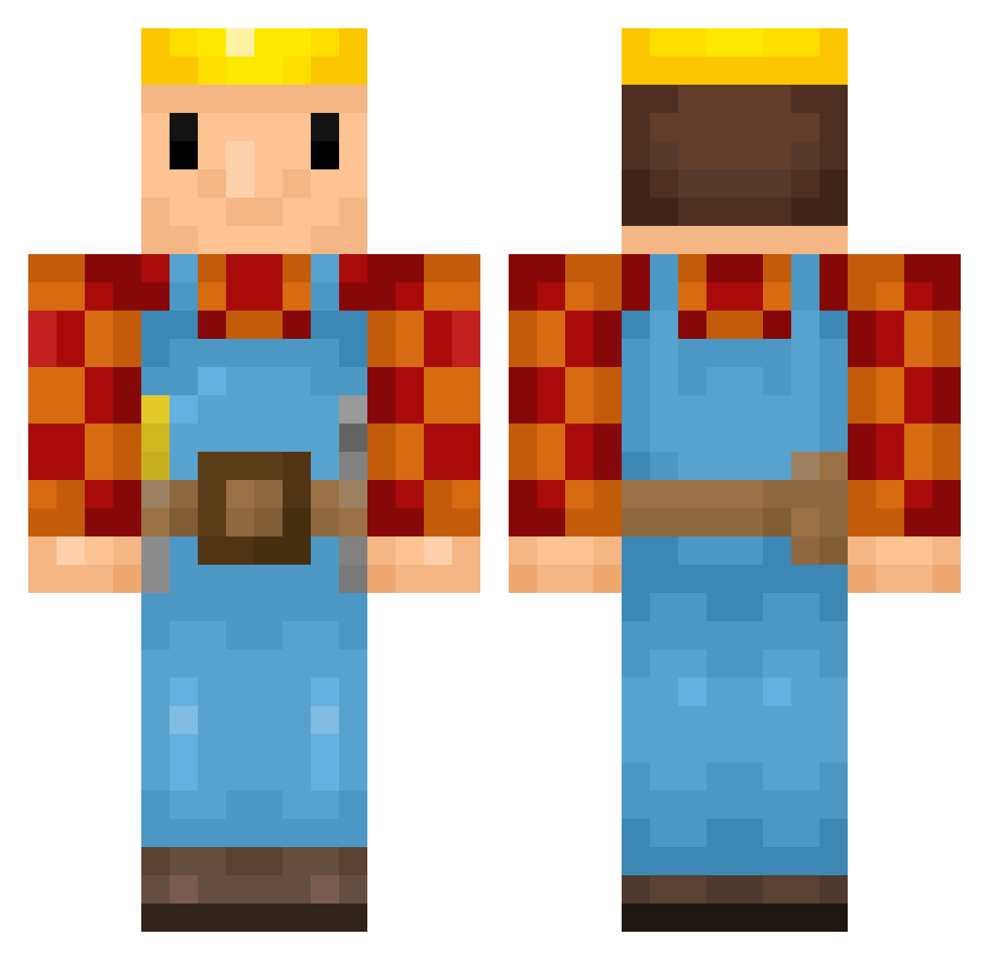 BigBoyyyyy Minecraft skin, front and back view